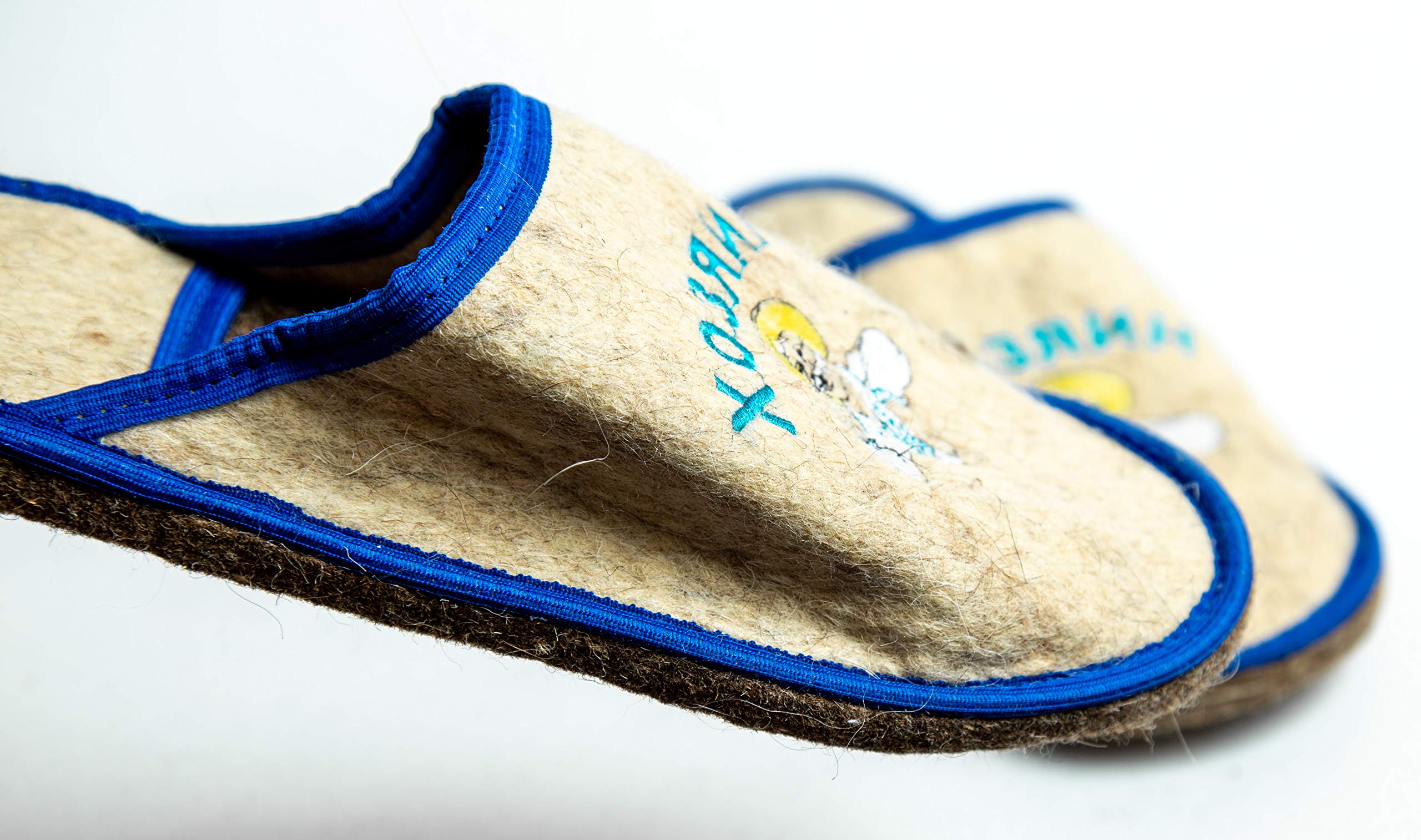 Premium Men's Wool Sauna Slippers - Russian Banya & Spa Felt Footwear for Relaxation - Comfortable Hotel Slippers for Sauna, Steam Room & Home Use