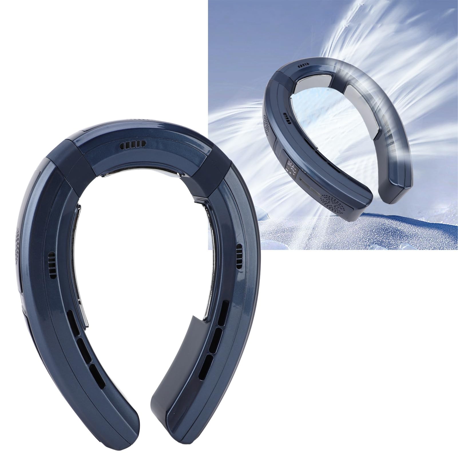 Portable Neck Fan with Heating & Cooling - Bladeless Wearable Personal Air Conditioner, Rechargeable Battery, Adjustable Speed & LED Display - Perfect for Office, Travel, Outdoor Sports & Home Use