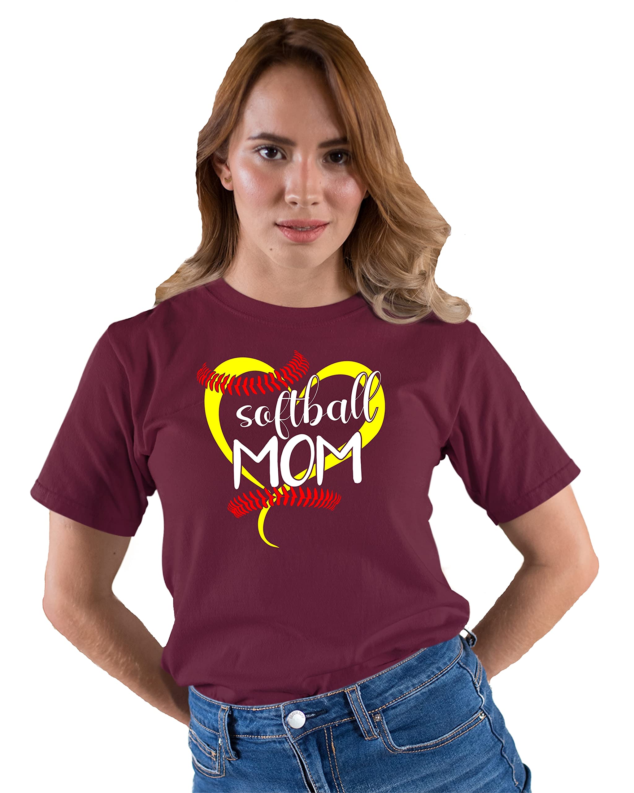 Go All Out Adult Softball Mom T-Shirt - Funny Mother's Day Gift for Baseball Moms - Perfect for Games, Practice & Team Spirit