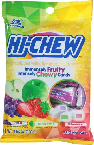 Morinaga Hi-Chew Fruit Chews - Assorted Fruit Flavors (3.53oz) | Japanese Soft Candy for Snacking, Lunchboxes & On-the-Go Treats