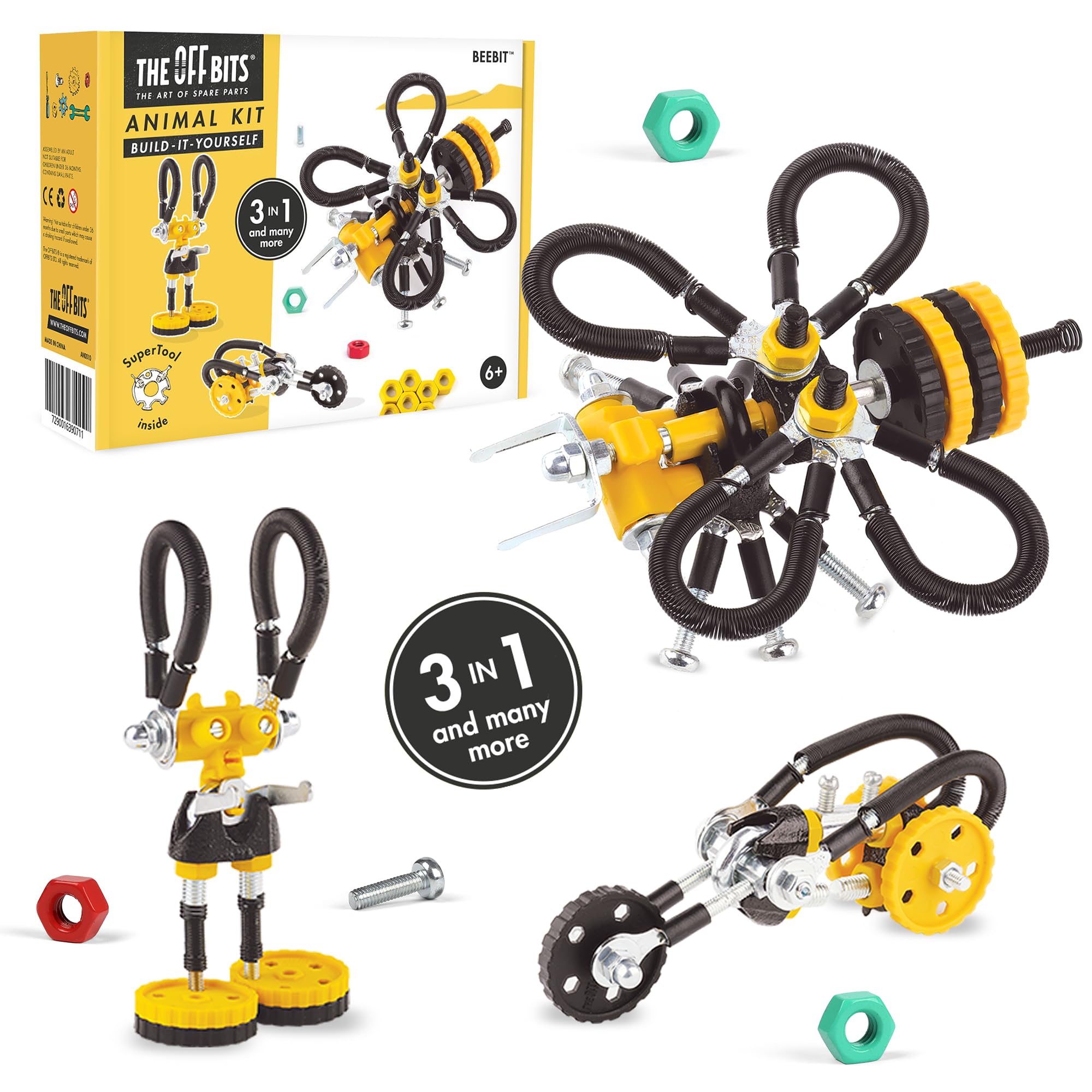 STEM Building Toys for Kids Ages 6-9 | The Off Bits DIY Robot Construction Kit - Educational Engineering Toys for Boys & Girls | Build Your Own Animal Robots | Perfect for Classroom STEM Activities, Birthday Gifts & Creative Play