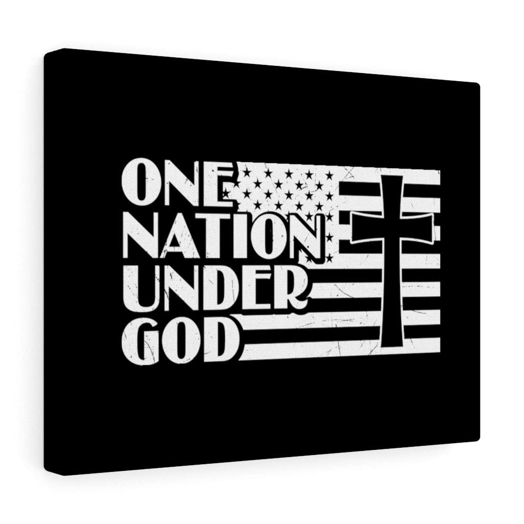One Nation Under God Christian Wall Art - Bible Verse Print Ready to Hang - Inspirational Scripture Home Decor for Living Room, Bedroom & Office