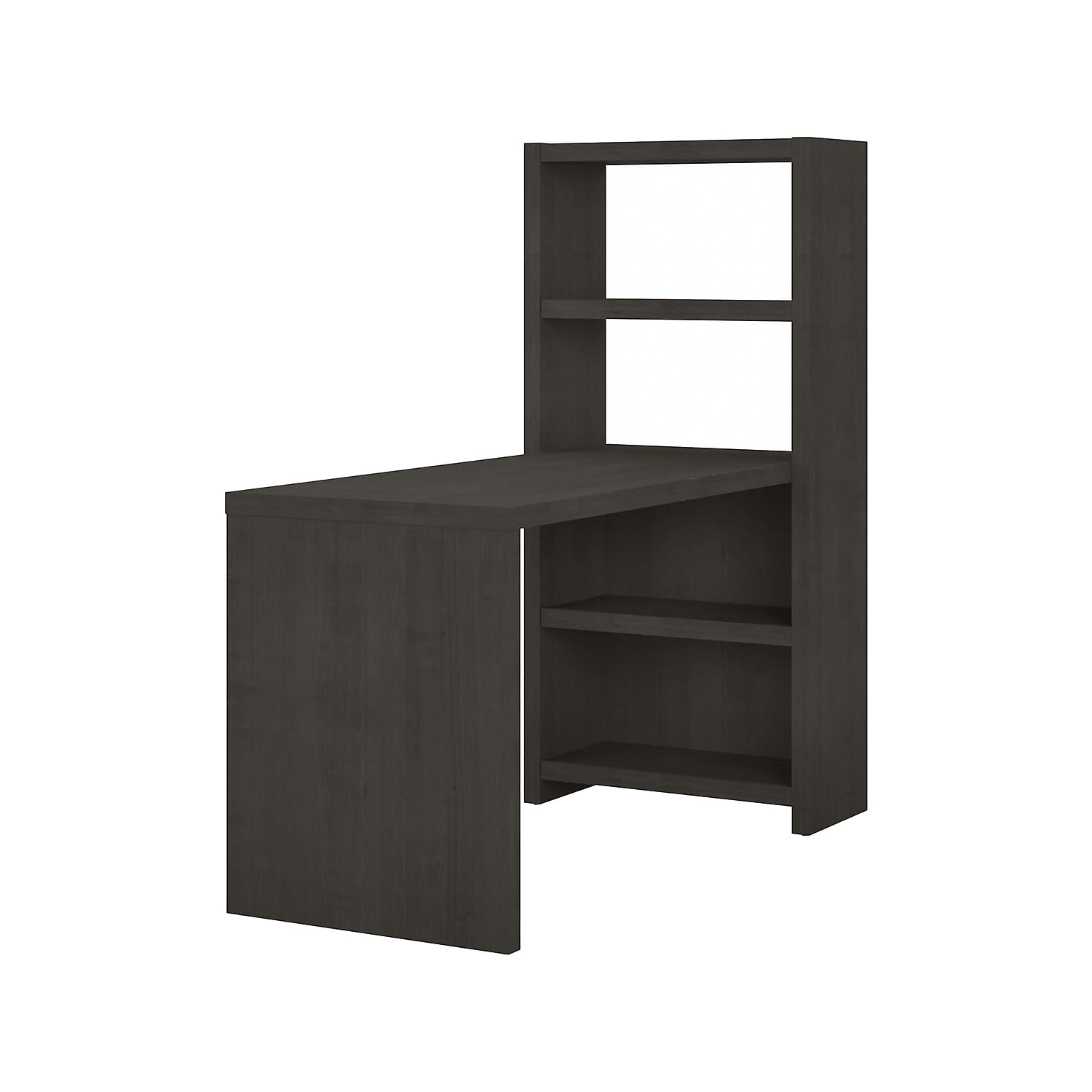 Bush Business Furniture Echo 56W Bookcase Desk in Charcoal Maple - Stylish Home Office Storage Solution for Books, Files & Office Supplies - Perfect for Small Spaces & Modern Workspaces