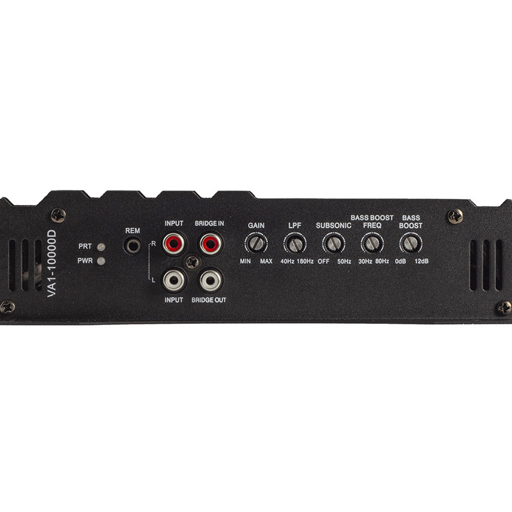 Power Acoustik VA1 10000D 10000W Mono Block Class D Car Amplifier with Bass Remote - High Power Audio System for Car, Truck & SUV Stereo Upgrade