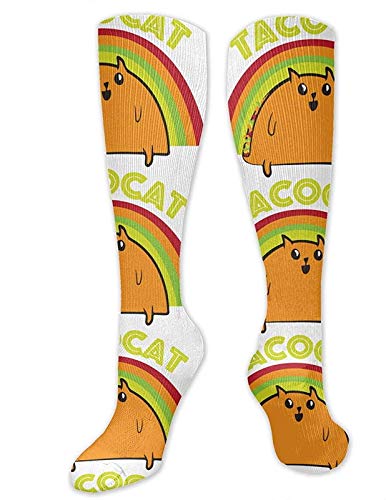 TACO CAT Funny Socks - Crazy Colorful Novelty Socks for Men & Women - Perfect for CrossFit, Running, Hiking, Travel & Fitness Workouts - Great Gift Idea for Cat Lovers