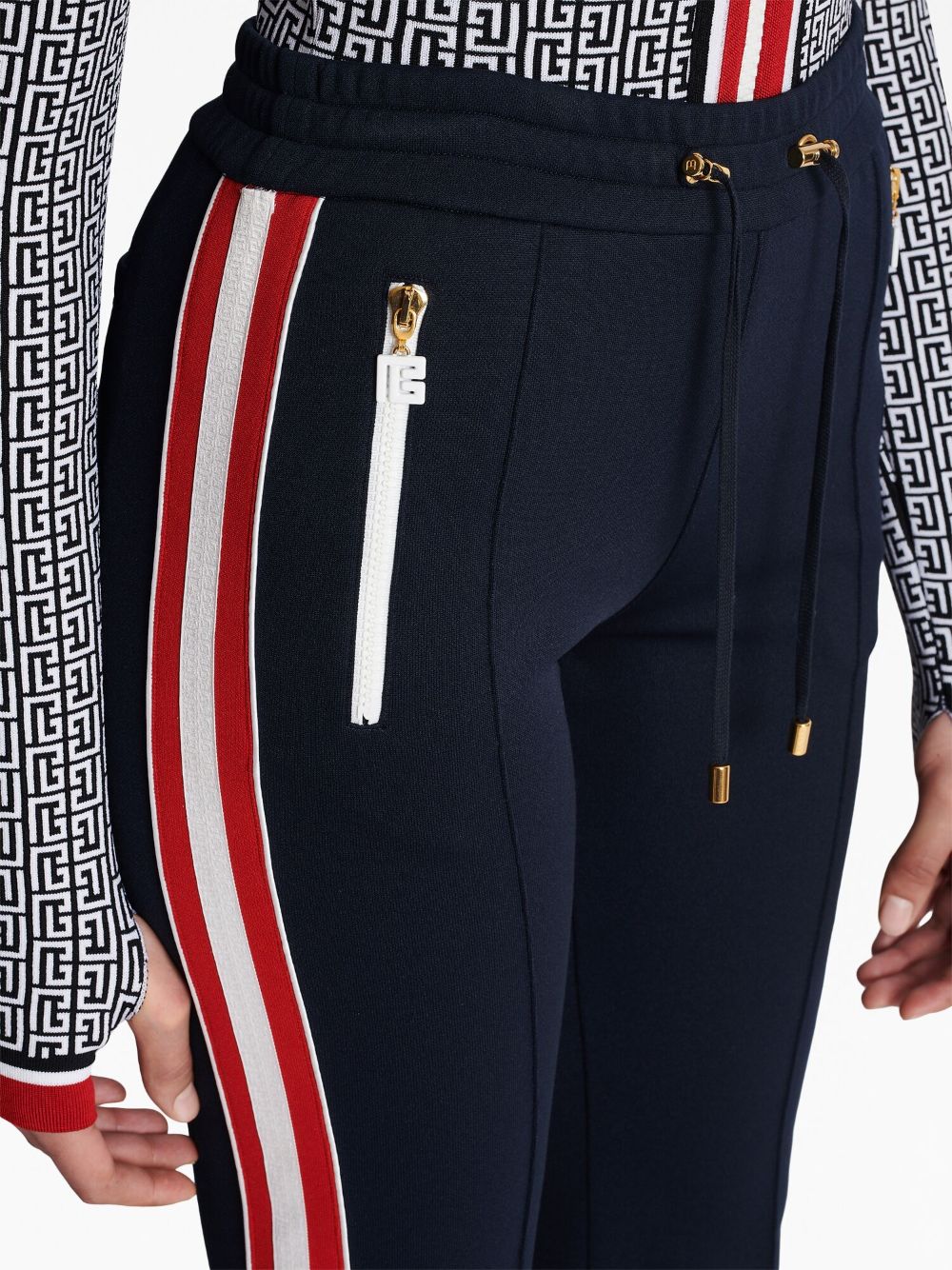 Balmain Blue Trousers for Women - High Waisted Slim Fit Dress Pants for Work, Office & Evening Wear