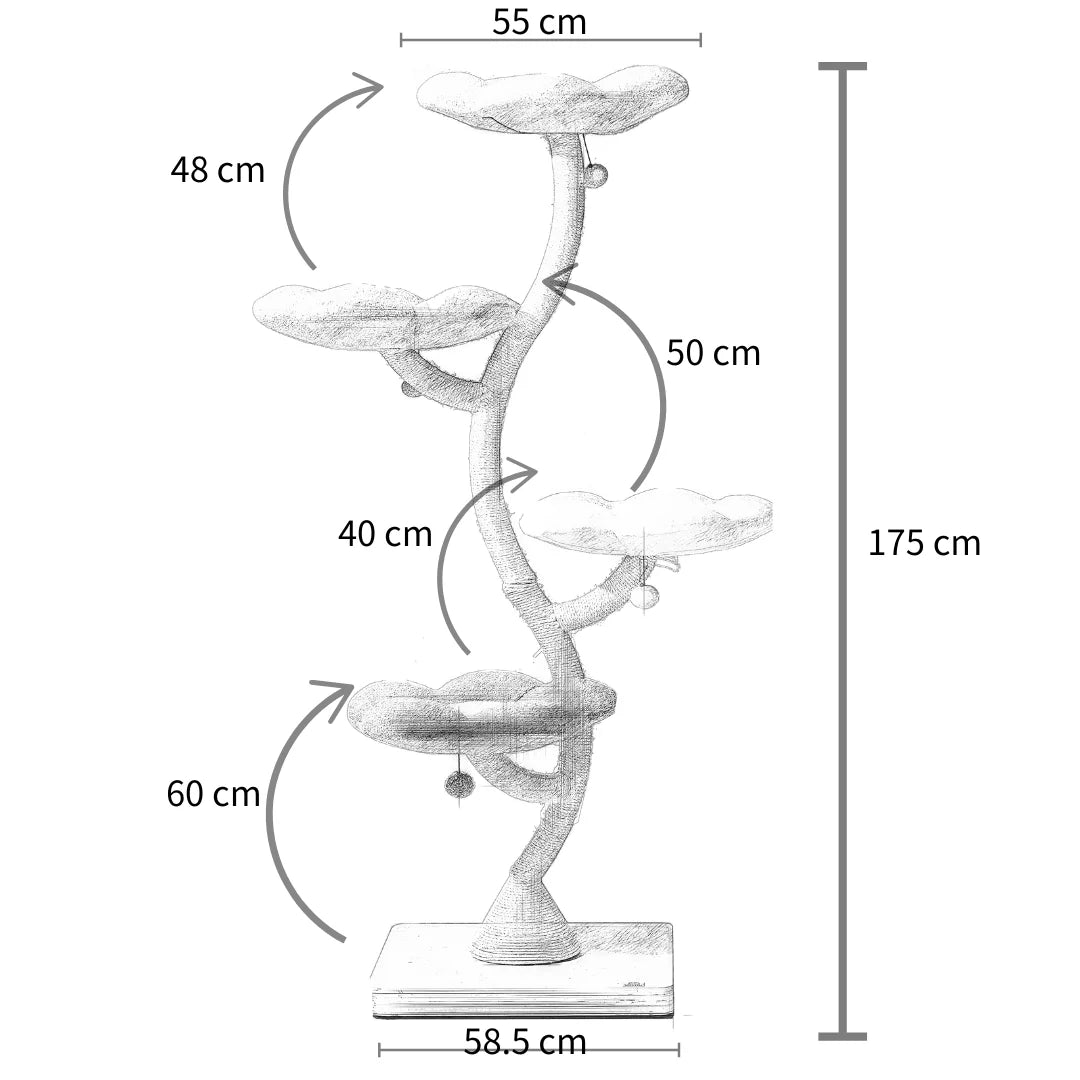Premium 4-Tier Fairy Cat Tower with Designer Flower Perches - Stylish & Durable Cat Tree for Indoor Play, Climbing, and Lounging - Perfect for Small Spaces and Multi-Cat Homes