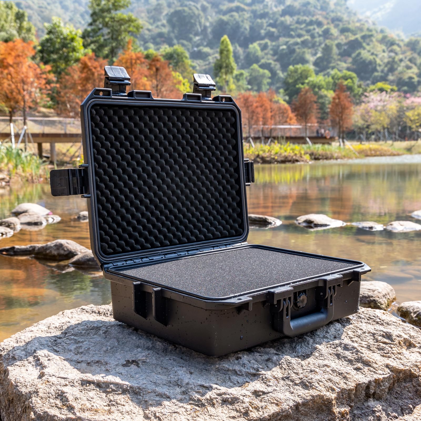 Lykus HC-4110 Waterproof Hard Protective Case with Customizable Foam Insert - 41x36x13cm Interior for 16