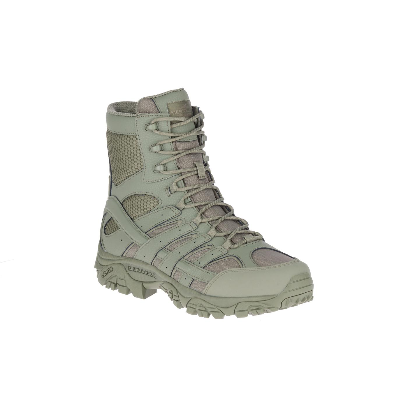 Moab 2 8 Men's Tactical Work Boots - Waterproof Hiking Boots for Outdoor Adventures (Tactical Sage Green) - Perfect for Construction, Hunting & Military Use