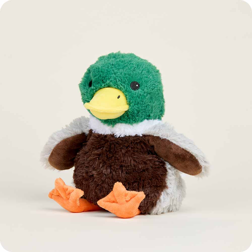 Mallard Warmies Plush Heating Pad - Microwaveable Duck Stuffed Animal for Pain Relief & Comfort - Perfect for Stress Relief, Cramps, and Relaxation at Home or Office