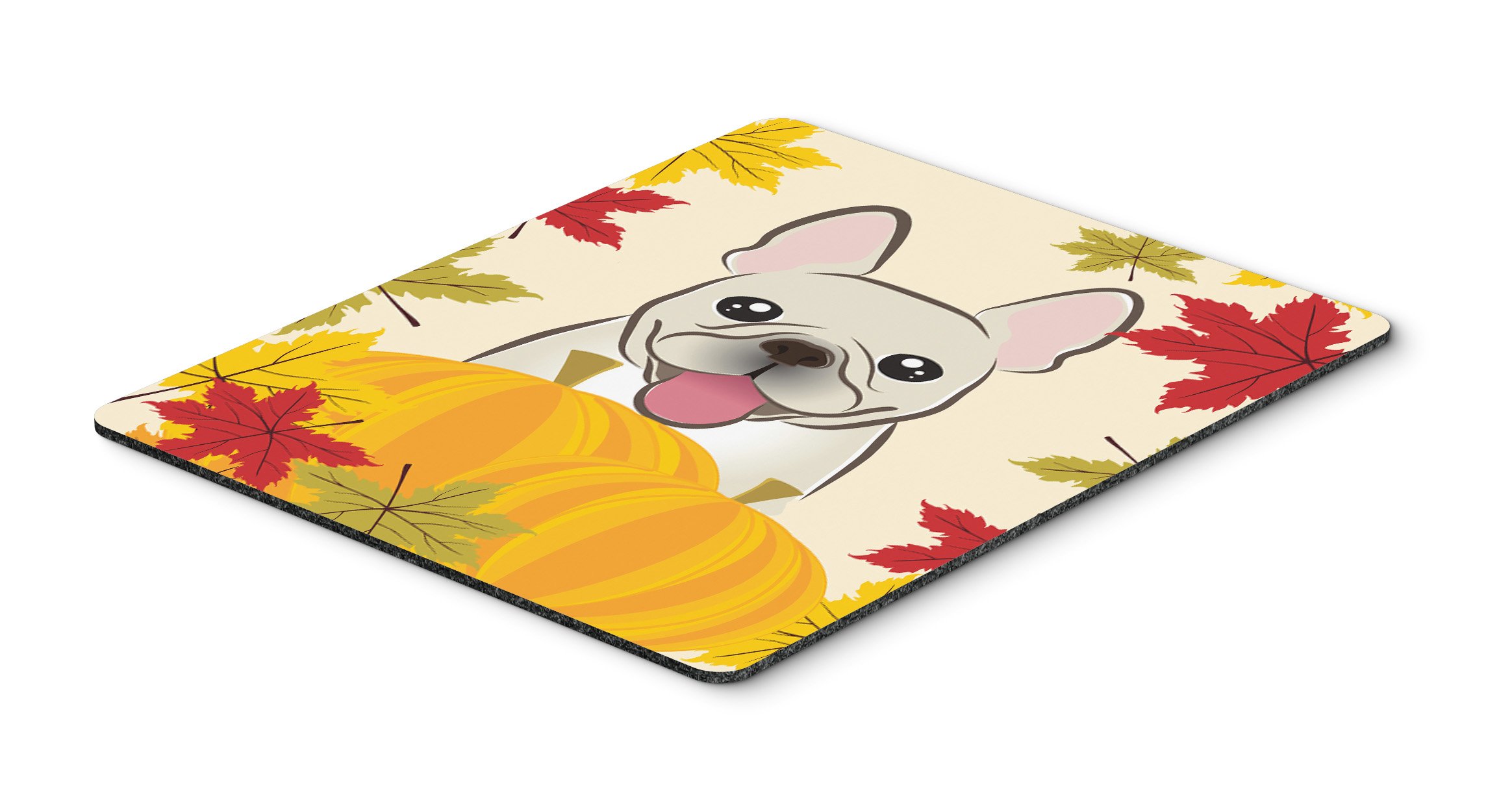 French Bulldog Thanksgiving Mouse Pad & Hot Pad - Washable Large Mouse Mat for Home, Office, Gaming & Computer Use | Caroline's Treasures BB2044MP | Perfect for Thanksgiving Decor & Workstation Setup