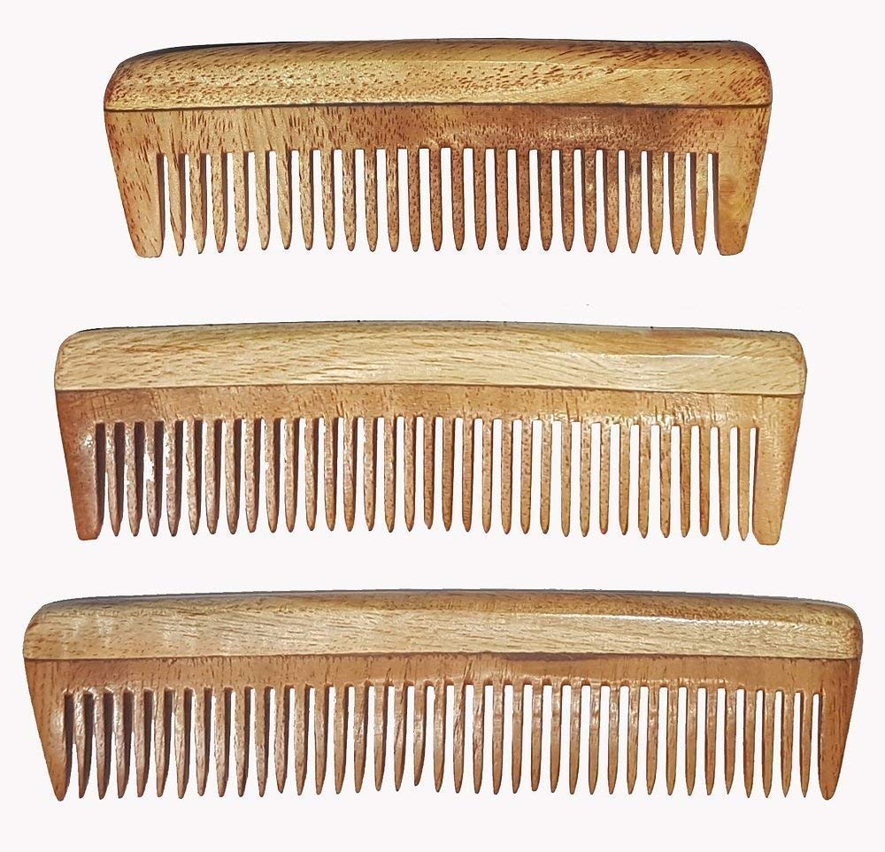 Ekan Handmade Neem Wood Comb for Men & Women - Natural Anti-Static Pocket Hair Comb (30g) - Perfect for Travel, Daily Grooming & Scalp Massage