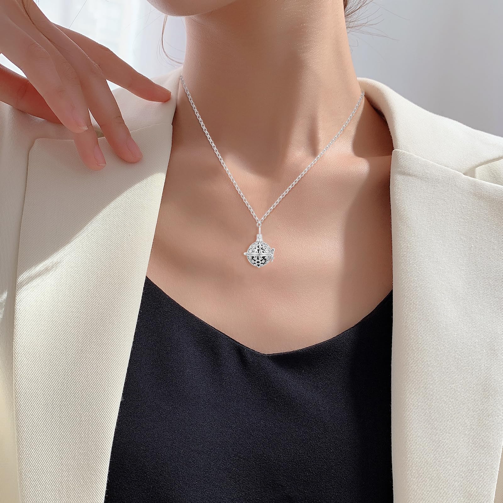 MILISTEN 2 Pack Aromatherapy Essential Oil Diffuser Necklace - Stainless Steel Perfume Pendant Locket for Women, Gift for Mom, Mothers Day, Birthday | Yoga, Meditation, Stress Relief, Office Wear