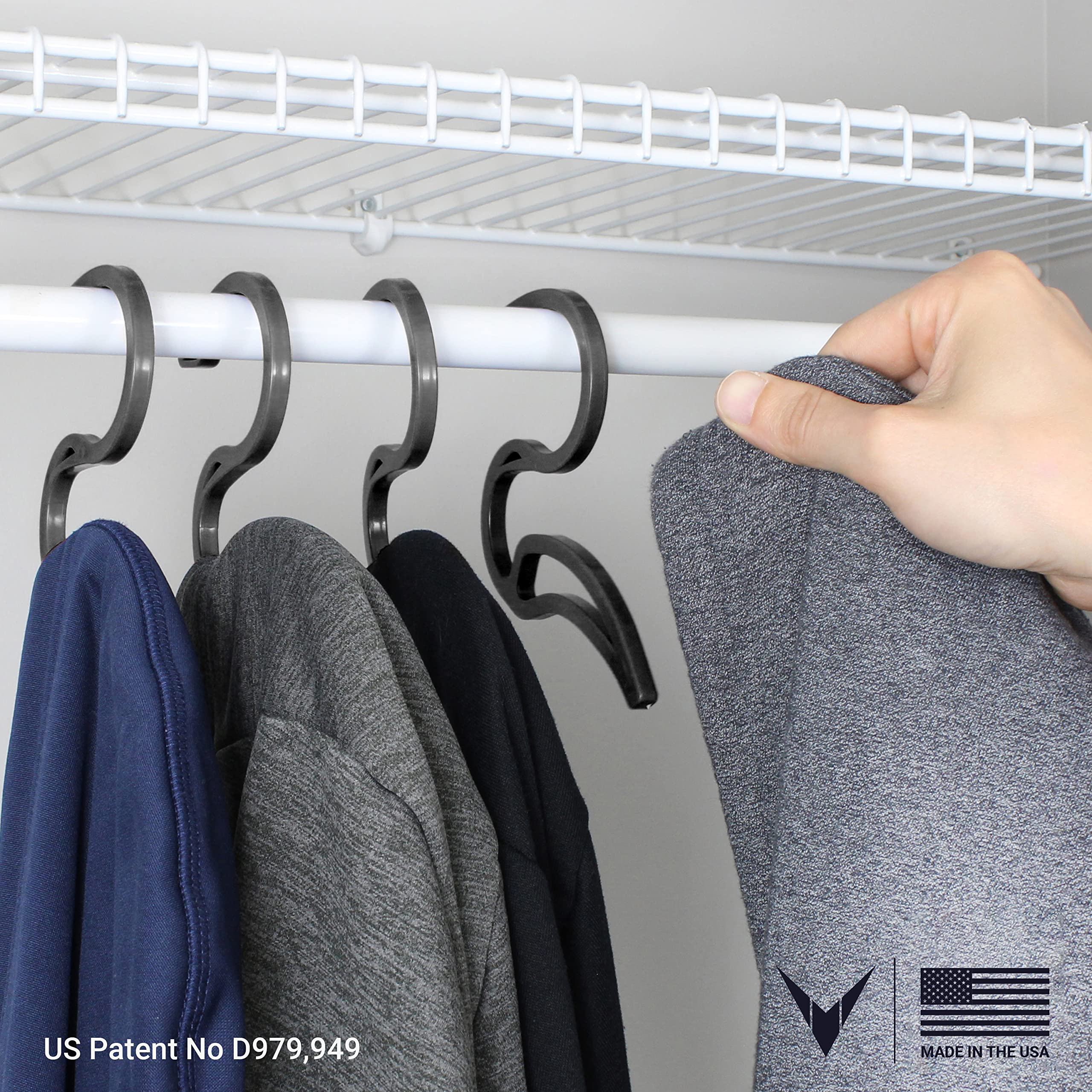 Premium Hoodie Hangers - Heavy Duty Plastic Clothes Hangers for Sweatshirts & Jackets | Space-Saving Closet Organization | Perfect for Dorms, Apartments & Small Spaces (10-Pack, Black) | Ideal for Hoodie Storage & Wardrobe Organization