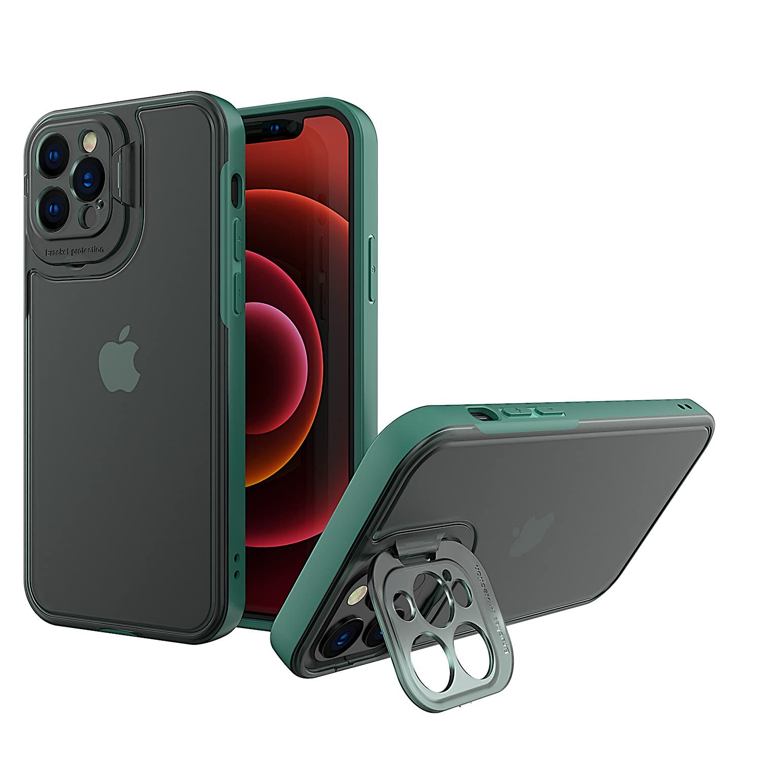 KELUOAS iPhone 13 Pro Max Case with Stand - Shockproof Protective Cover, Military Grade 10ft Drop Tested, Anti-Yellowing Technology - Perfect for Work, Travel & Outdoor Activities (Green)