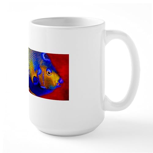 White - Fish Flowers Red Yellow Blue Mugs
