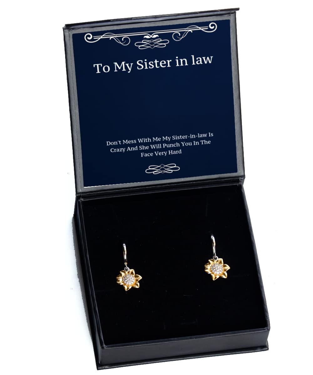Unique Sister-in-Law Gift - Sunflower Earrings for Crazy & Special Sister-in-Law | Thoughtful Jewelry Present for Birthday, Christmas & Appreciation | Perfect for Family Gatherings & Special Occasions