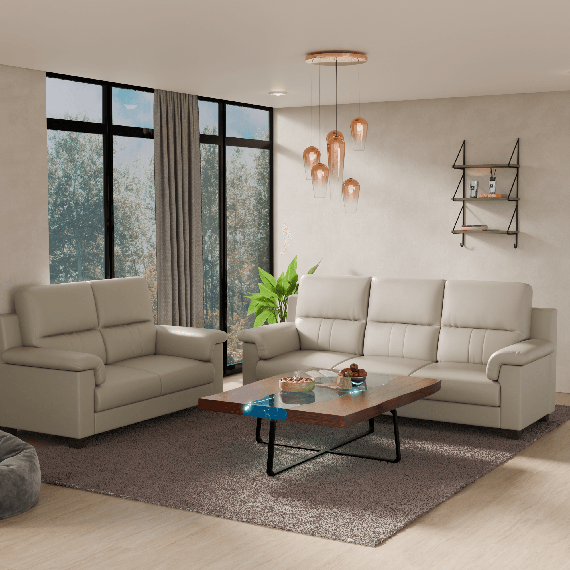 Krandell Faux Leather Sofa - Modern PU Leather Couch for Living Room, Office & Small Spaces - Comfortable Sleek Design with Sturdy Frame