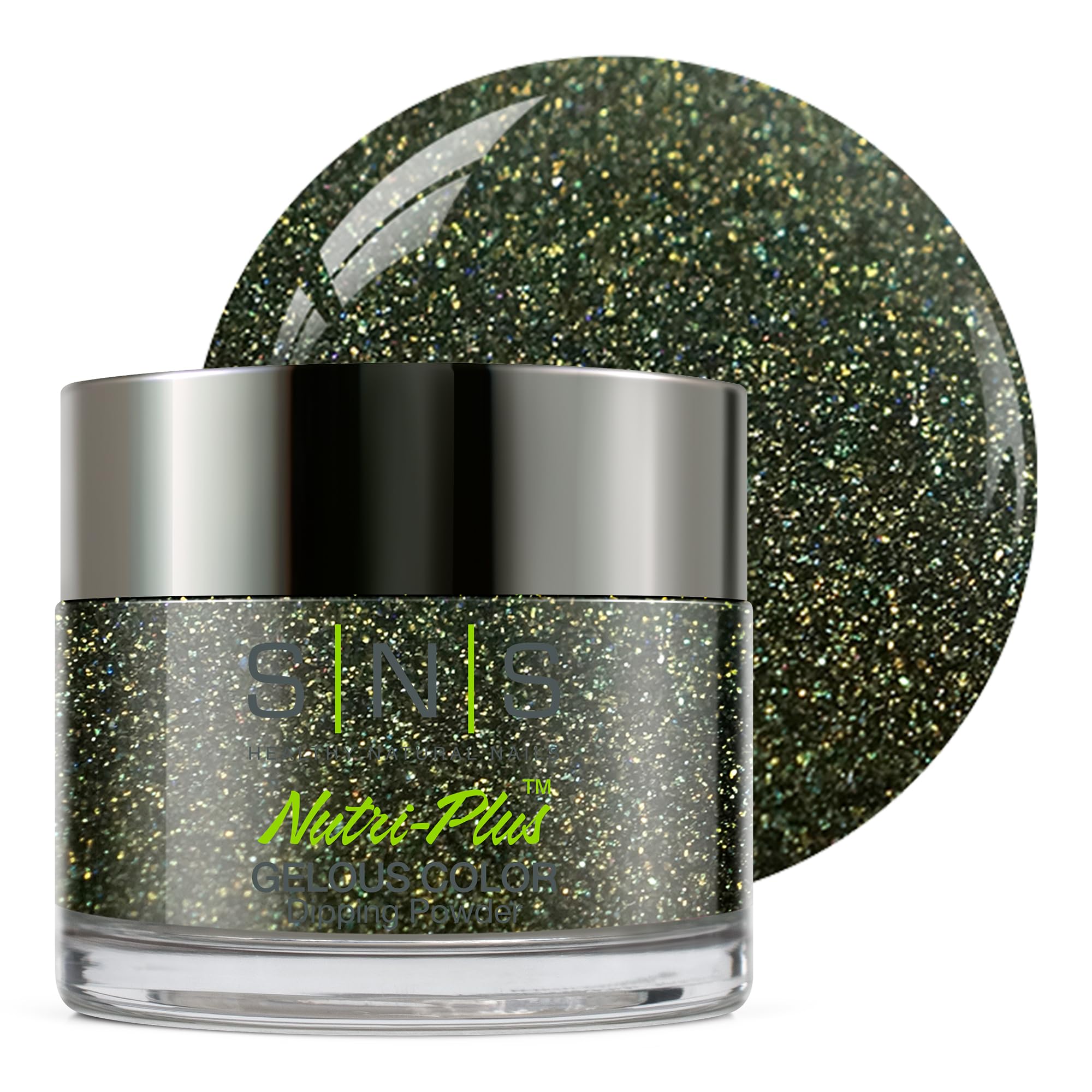 SNS Green Velvet Shimmer Nail Dip Powder - Long-Lasting 14 Days Gelous Dipping System, Low Odor & No UV Lamp Required (1.5 oz) - Perfect for Salon Quality Manicures at Home, Parties & Special Occasions