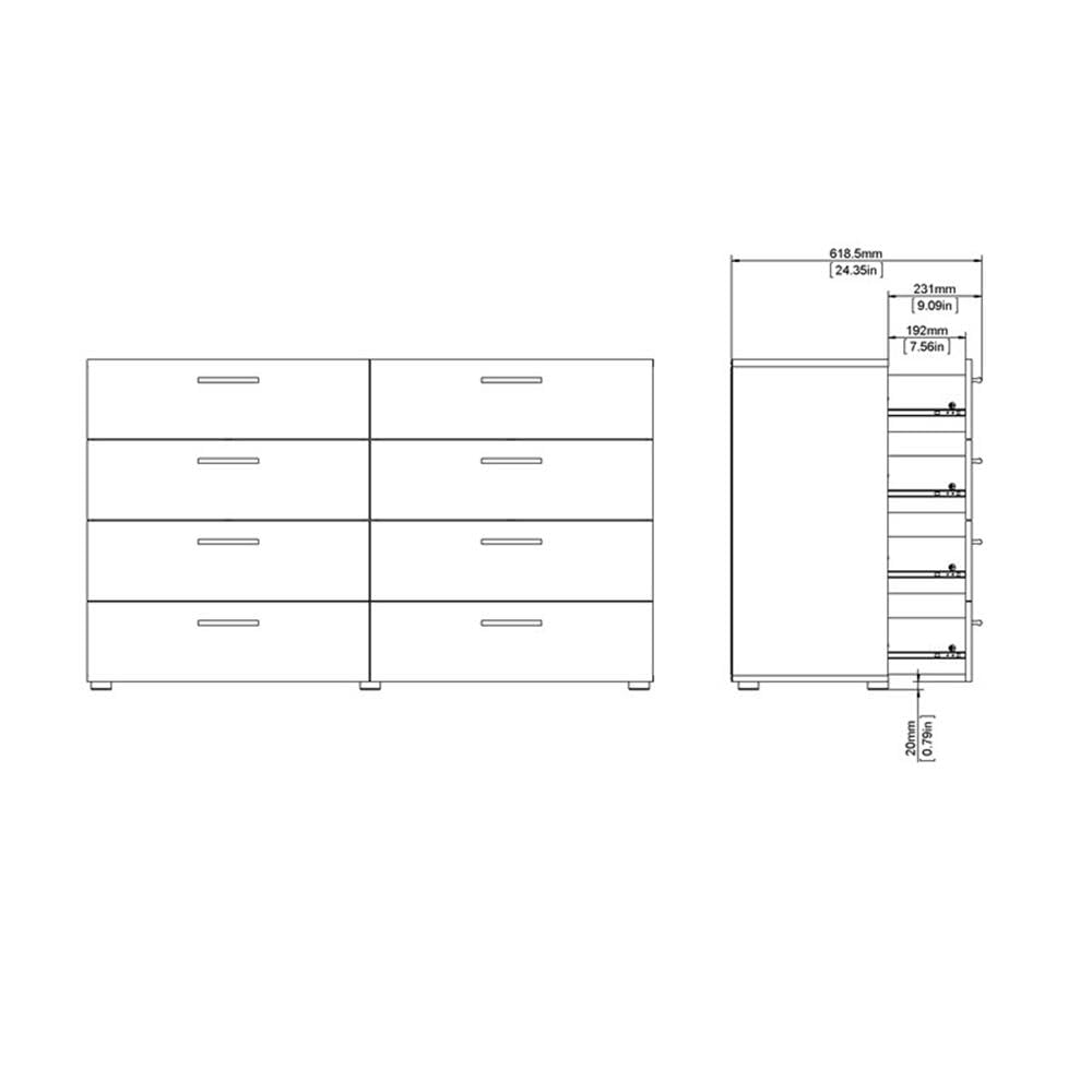 Pemberly Row 8-Drawer Double Dresser in Walnut - Solid Wood Bedroom Furniture for Storage & Organization | Perfect for Master Bedroom, Guest Room & Nursery