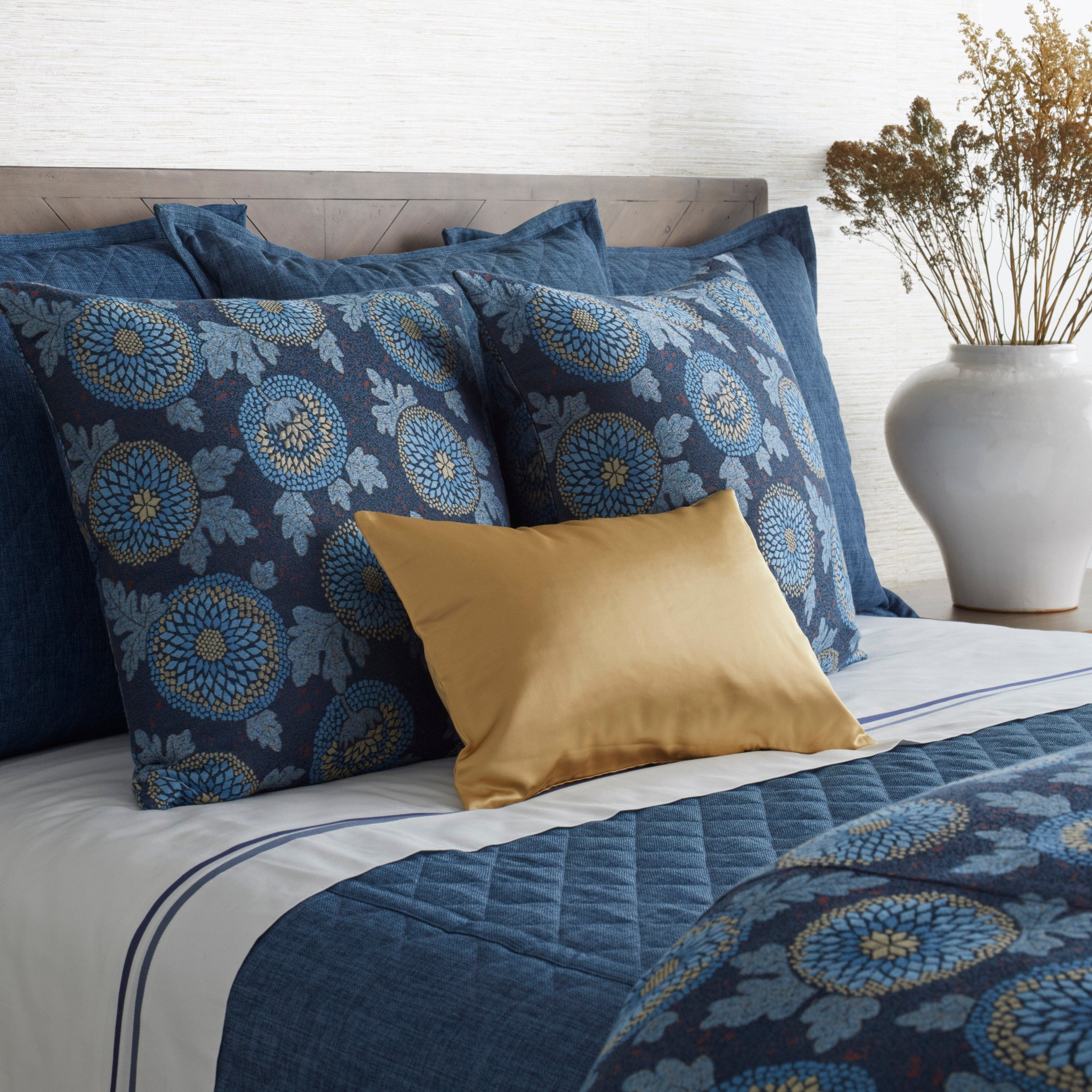 Blossom Euro Sham Pillow Cover - Decorative Floral Bedding for Home Decor - Perfect for Master Bedroom, Guest Room & Living Room Accents