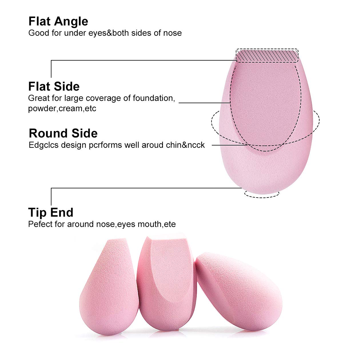 TEEMI-10Pcs Makeup Sponge Set | Latex-Free Vegan Beauty Blender for Foundation, Powder & Liquid | Professional Makeup Application Tools | Perfect for Daily Makeup, Contouring & Airbrush Finish