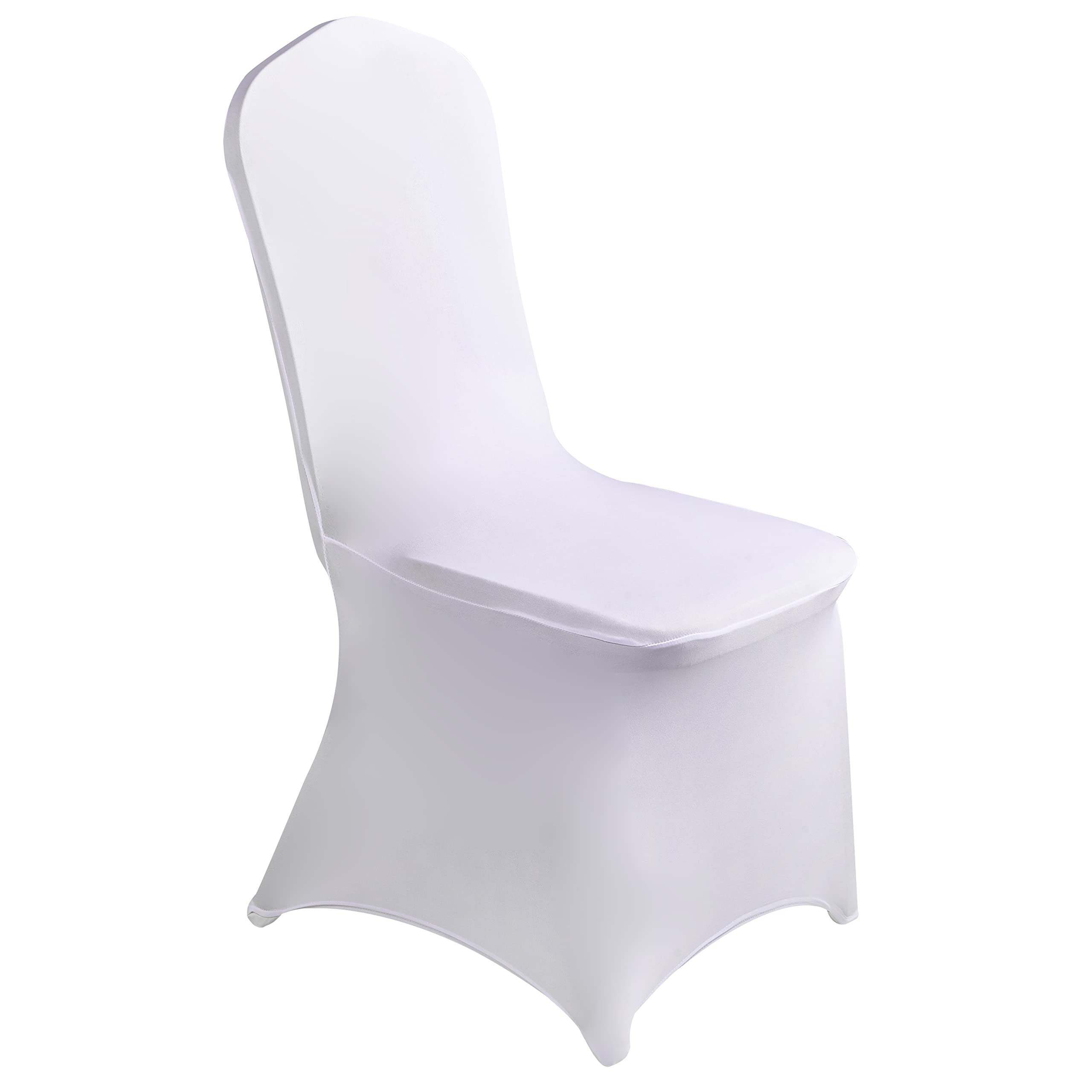 Howhic 100-Piece Stretchable Spandex Chair Covers - Universal Fit for Weddings, Banquets & Conferences - Elastic Fitted Slipcovers (White) - Perfect for Event Decor, Party Setup & Venue Styling