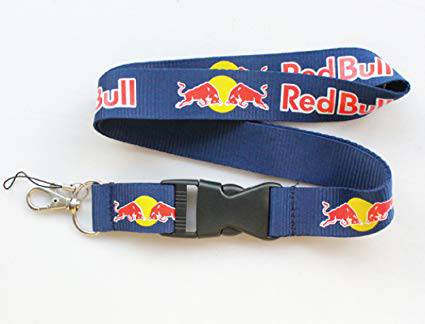 RedBull Lanyard - Blue with Red & Yellow Logo - Premium ID Badge Holder for Work, Events & Conventions
