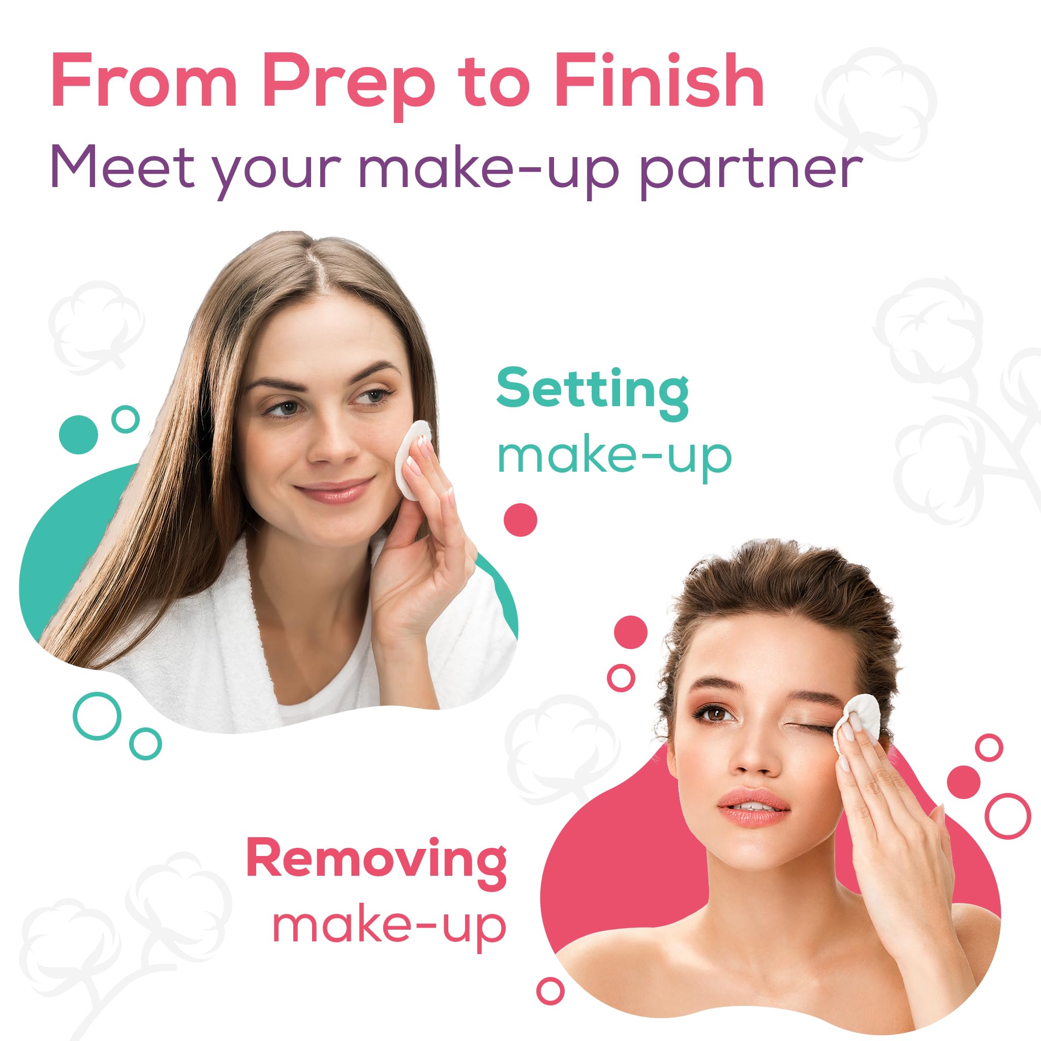 Evereve 200-Pack Multipurpose Cotton Pads | 100% Pure Cotton with Aloe Vera | Double-Sided Embossed Design | Gentle for Face, Eyes & Nails | Perfect for Makeup Removal, Skin Cleansing & Nail Polish Removal | 2-Pack (100 Pads Each) | Ideal for Daily Beauty Routine & Travel
