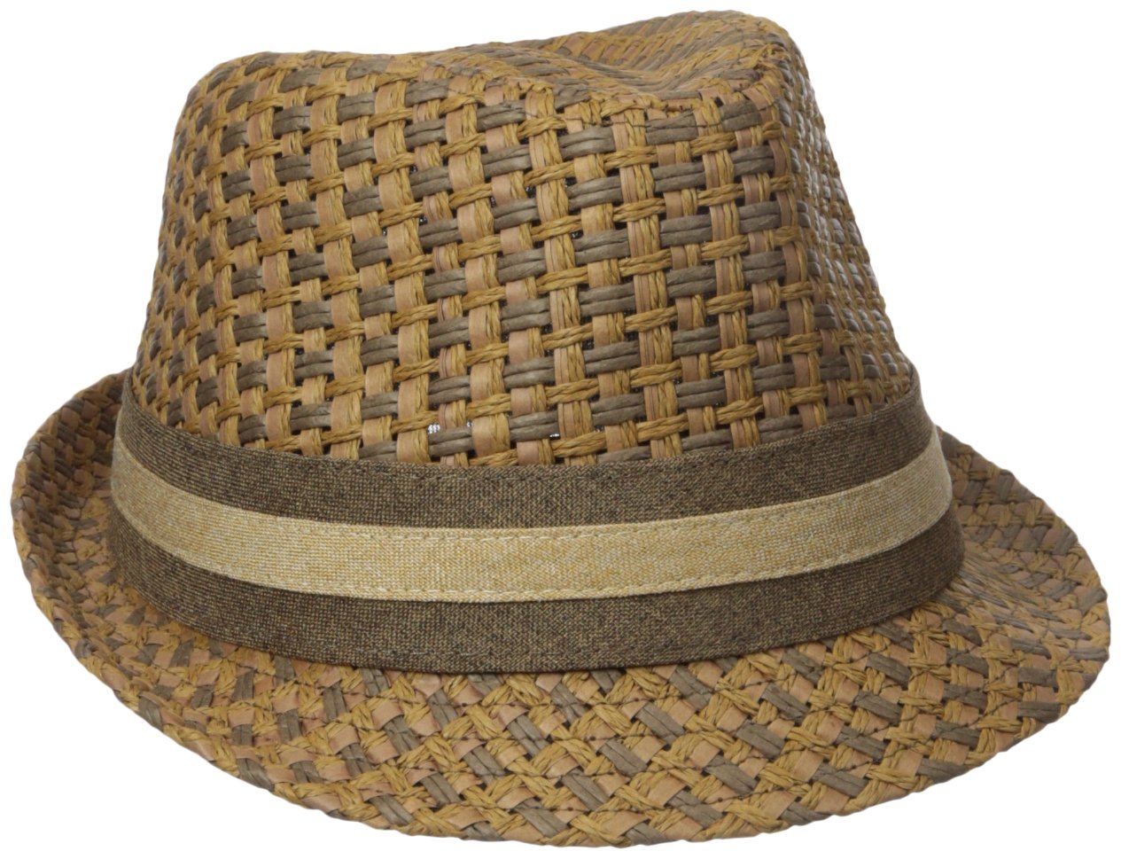 Stylish Men's Paper Straw Fedora Hat with Two-Tone Ribbon Band - Perfect for Summer Beach, Outdoor Parties & Casual Fashion
