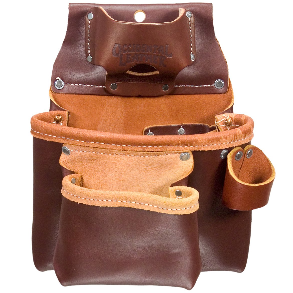 Occidental Leather 5018 Professional 2-Pouch Tool Bag - Durable Construction for Electricians, Plumbers & Contractors - Perfect for Job Sites & DIY Projects