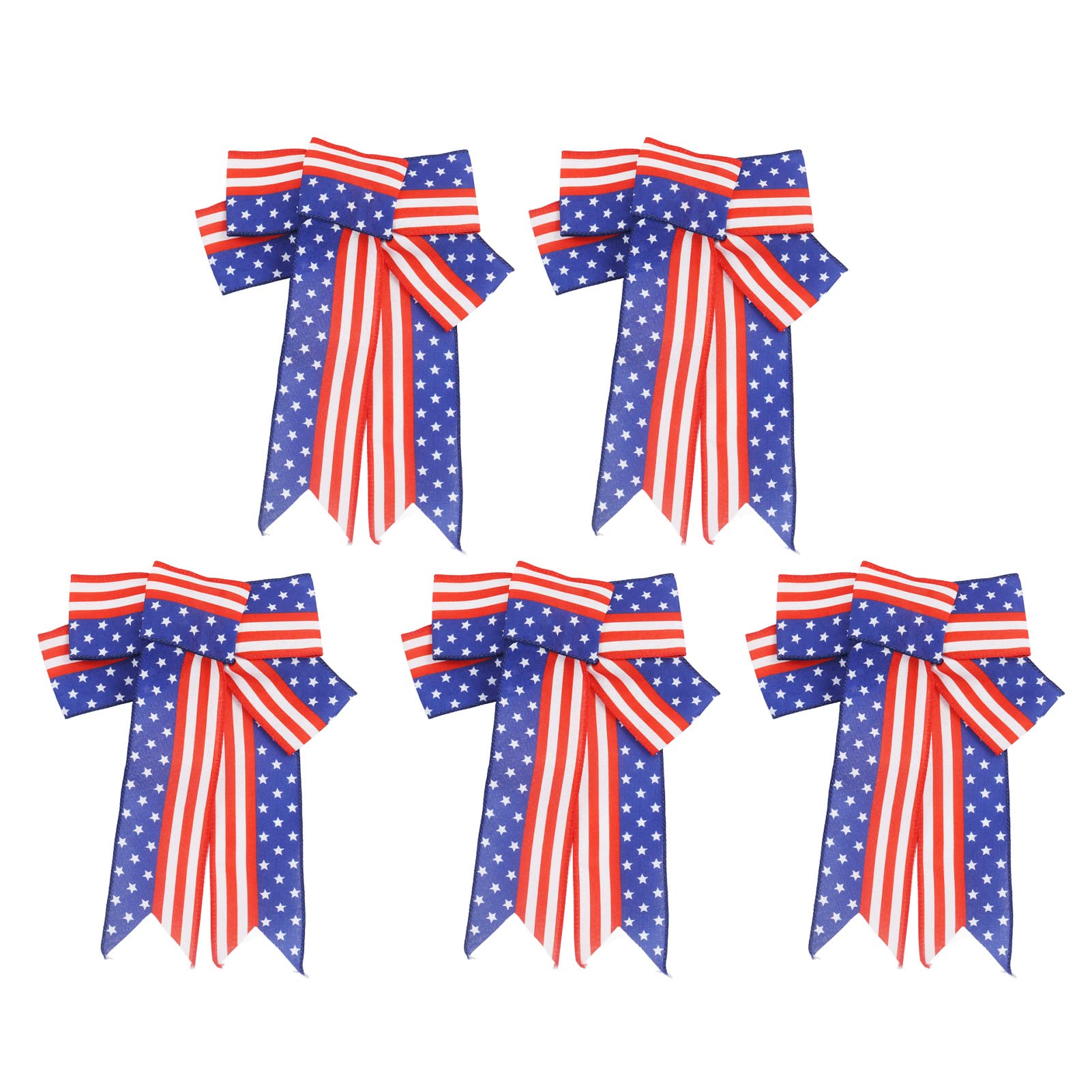 4th of July Bows 5Pcs - Patriotic Gift Wrapping Bows for Independence Day & Christmas Decor