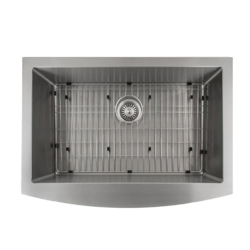 ZLINE Vail 33 Inch Farmhouse Apron Front Single Bowl Stainless Steel Kitchen Sink with Bottom Grid - Perfect for Modern Farmhouse & Rustic Style Kitchens