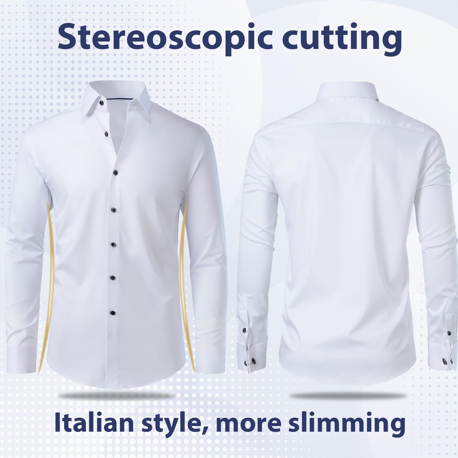 Premium Slim Fit French Cuff Dress Shirt for Men | Spread Collar Formal Shirt with Metal Cufflinks | Perfect for Business Meetings, Weddings & Special Occasions