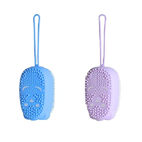 VORDVIGO Silicone Bubble Bath Brush - Quick Foaming, Soft Massage Body Scrubber for Shower & Bath - Exfoliating & Cleansing Sponge - Pack of 2 (Multi Color) - Perfect for Relaxing Spa Days & Gentle Skin Exfoliation
