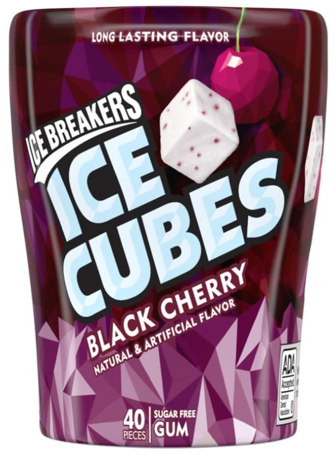 Sugar Free Ice Cubes Gum - Wintergreen, Spearmint, Peppermint, Black Cherry, Cherry Limeade & Arctic Grape Flavors (240 Pieces) | Bundle with Make Your Day Bag Clip | Perfect for Freshening Breath at Work, School or Travel