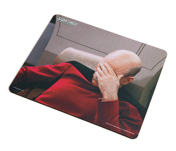 Star Trek: The Next Generation Facepalm Mouse Pad - Officially Licensed Geek Desk Accessory for Office & Gaming Setup - Perfect Gift for Sci-Fi Fans & Collectors