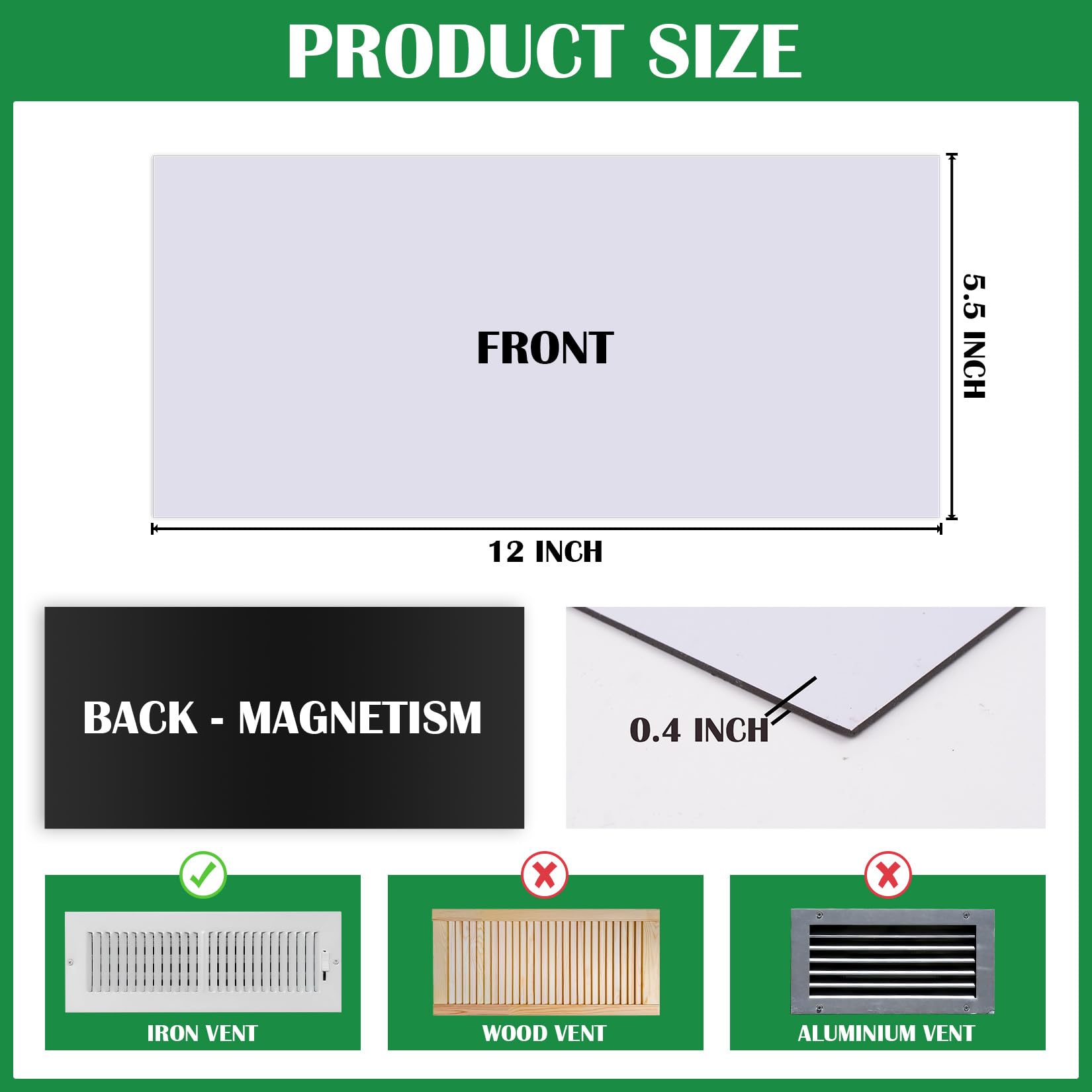 VNDUEEY 4 Pack Magnetic Vent Covers - 5.5