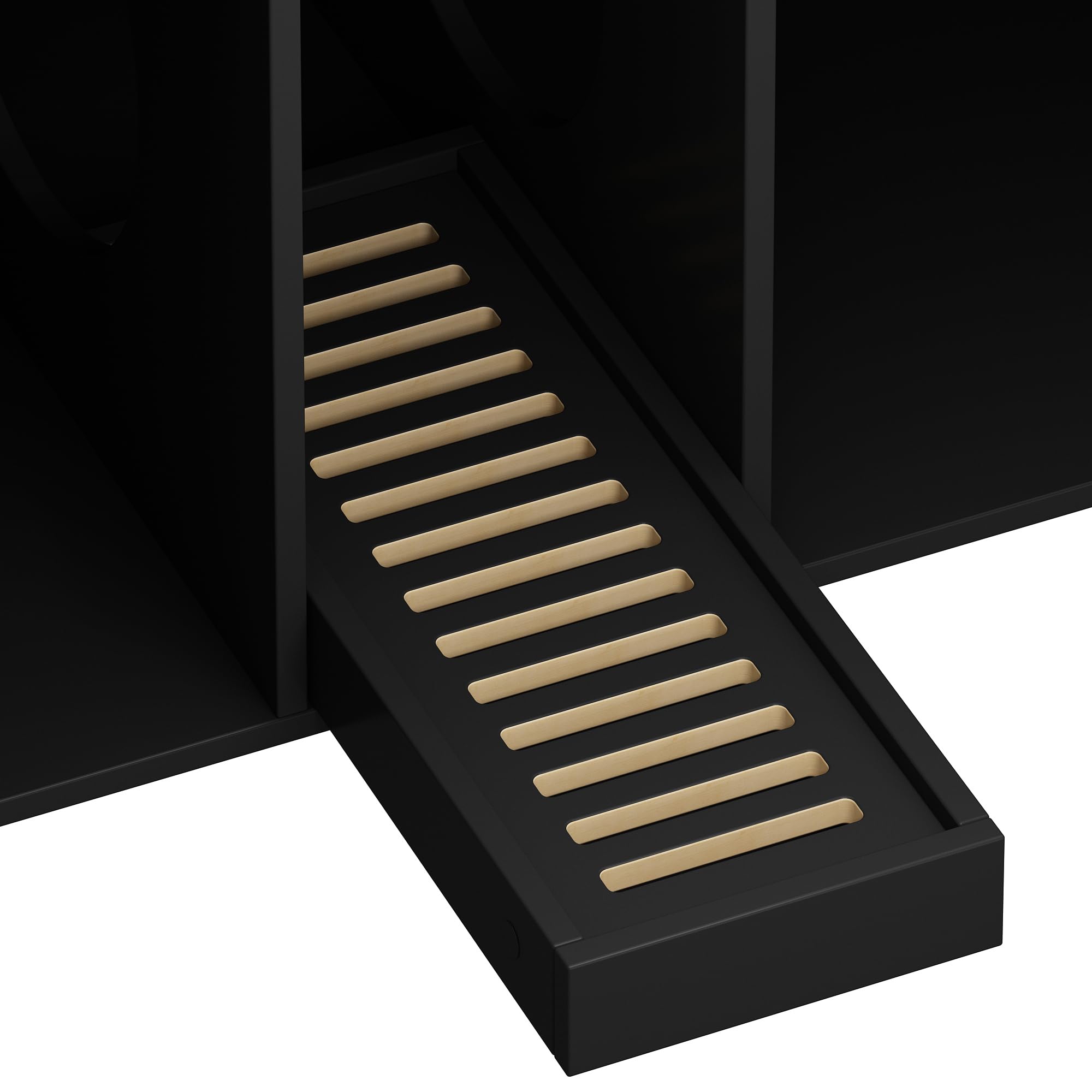 Modern Wooden Cat Litter Box Enclosure for 2 Cats - Stackable Large Cat Washroom Storage Cabinet with Removable Litter Box, Bench End Table Furniture in Black - Perfect for Small Spaces & Multi-Cat Homes