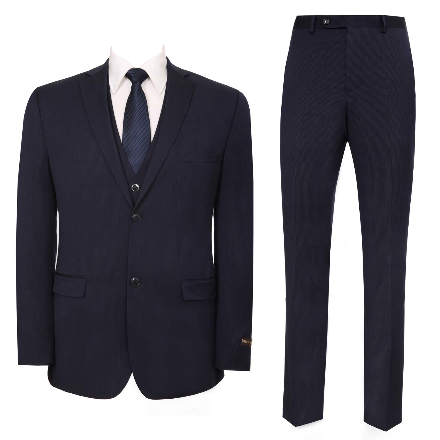 P&L Classic Fit Men's 3-Piece Single Breasted 2-Button Suit Set - Formal Business Attire for Weddings, Interviews & Office Wear