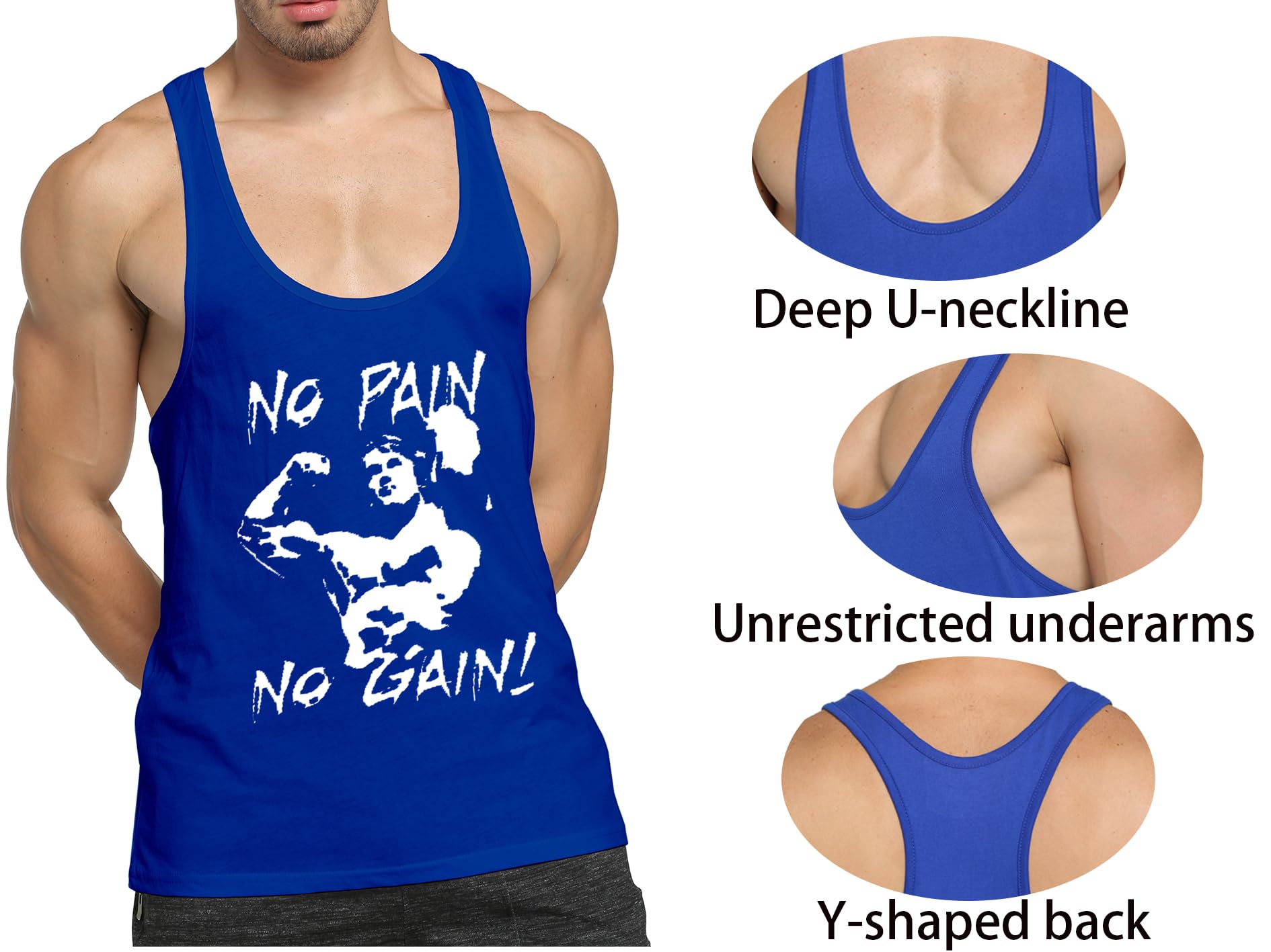 Men's 3 Pack Tank Tops - Workout Gym Muscle Shirts, Y-Back Fitness Bodybuilding Sleeveless T-Shirts for Running, Training & Summer Wear