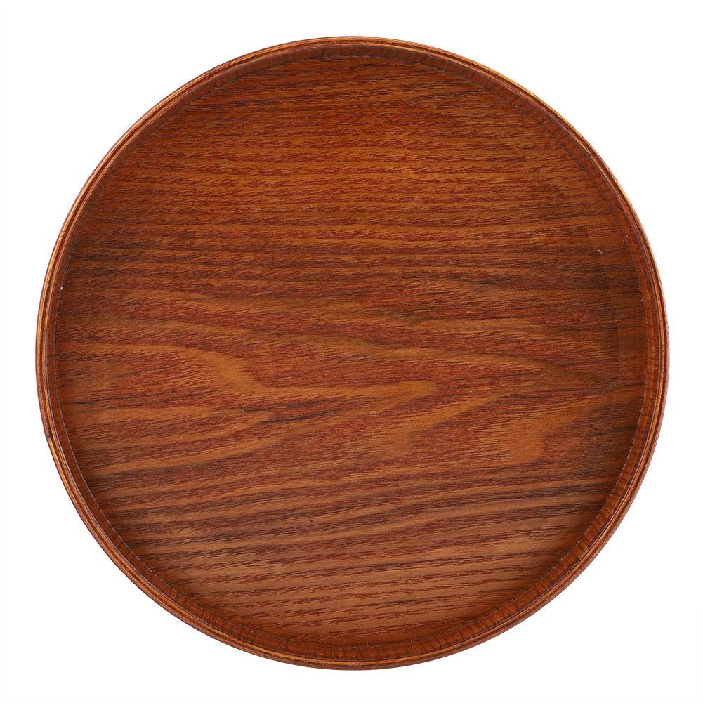 Round Wood Serving Tray - 21cm x 21cm Handcrafted Wooden Plate for Tea, Coffee, Snacks & Drinks | Perfect for Dining, Breakfast in Bed, Party Serving & Home Decor