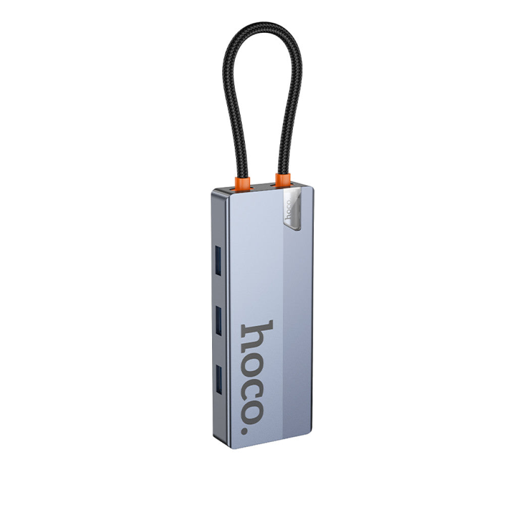 HOCO 5-in-1 USB C Hub with 3 USB 3.0 Ports, 4K HDMI, 100W PD Charging - USB C to USB A Adapter for MacBook Pro, Dell XPS, iPad Pro - Perfect for Home Office, Online Meetings & Multi-Screen Work