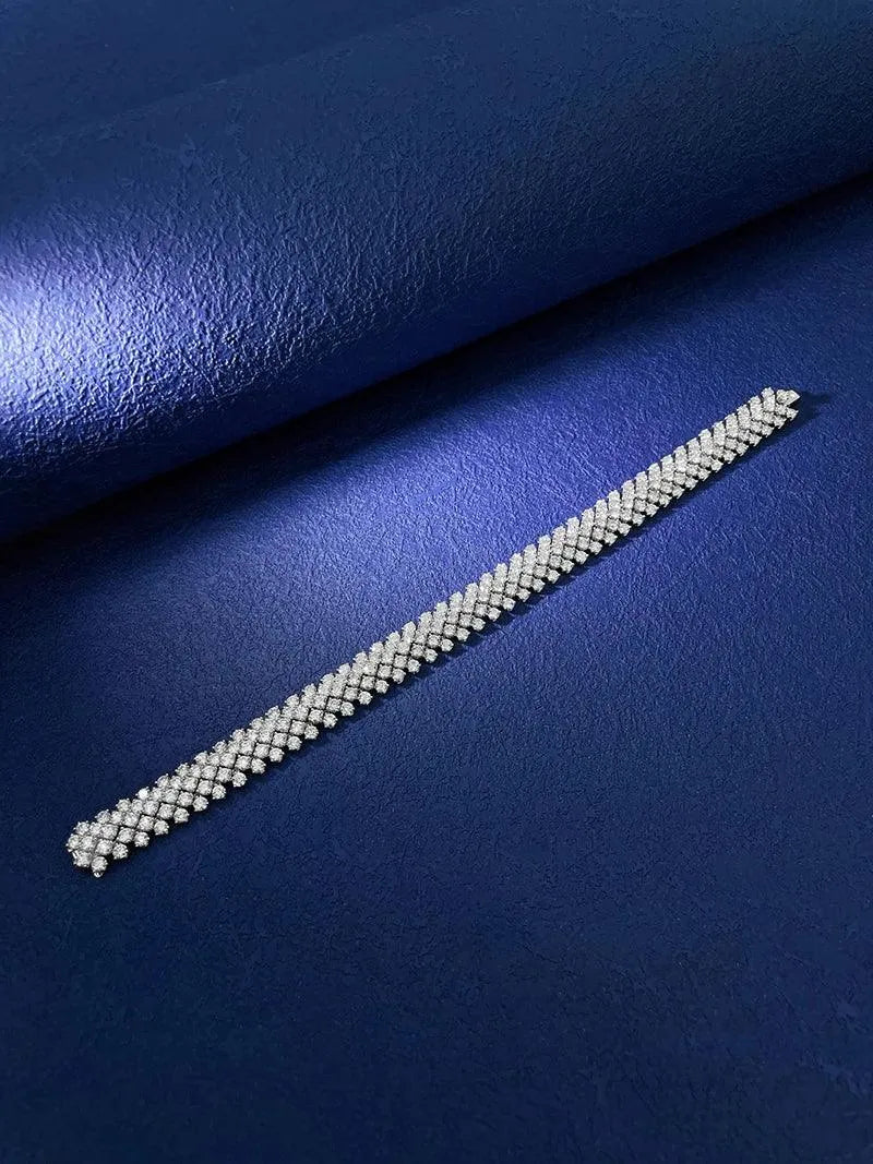 18K White Gold Diamond Bracelet for Women - Real Natural Diamonds, Luxury Minimalist Design, Exquisite Jewelry Gift for Anniversary, Wedding & Special Occasions