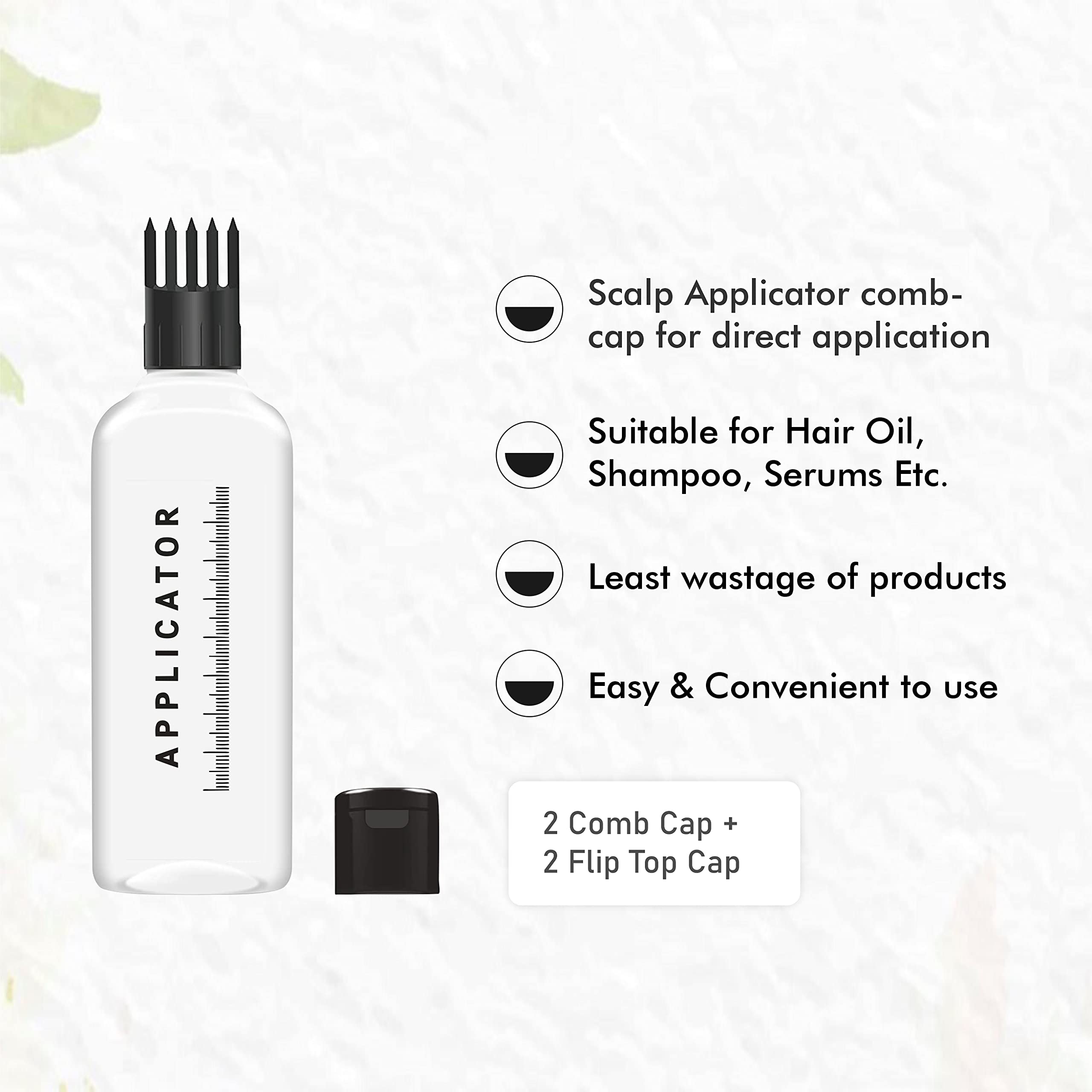 PACKCESS 120ml Hair Root Applicator Bottle with Comb Cap – Fine Mist Spray & Flip Top for Hair Oil, Shampoo, Scalp Treatments & Medicine | Refillable Multipurpose Bottles (Set of 3) – Perfect for At-Home Hair Care, Salon Use & Travel Essentials