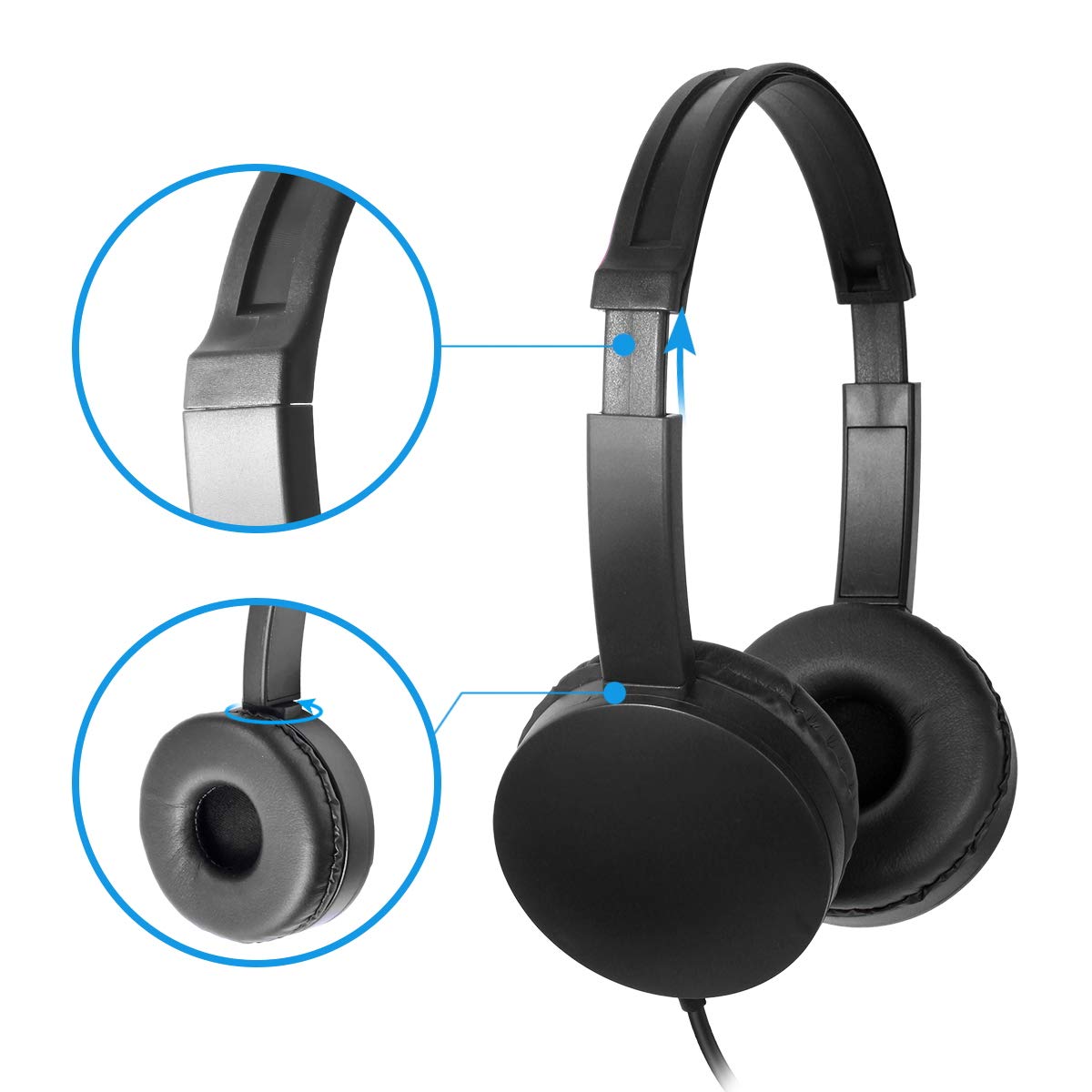 24 Pack Classroom Headphones for Students - Durable Kids & Adult Headphones for School, Library, Computer Labs (No Mic) - Perfect for Online Learning, Testing & Quiet Study Sessions