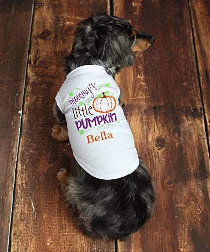 Halloween Dog Shirt - Mommy's Little Pumpkin Thanksgiving Pet Tee - Personalized Dog Clothes for Fall Festivals & Family Gatherings