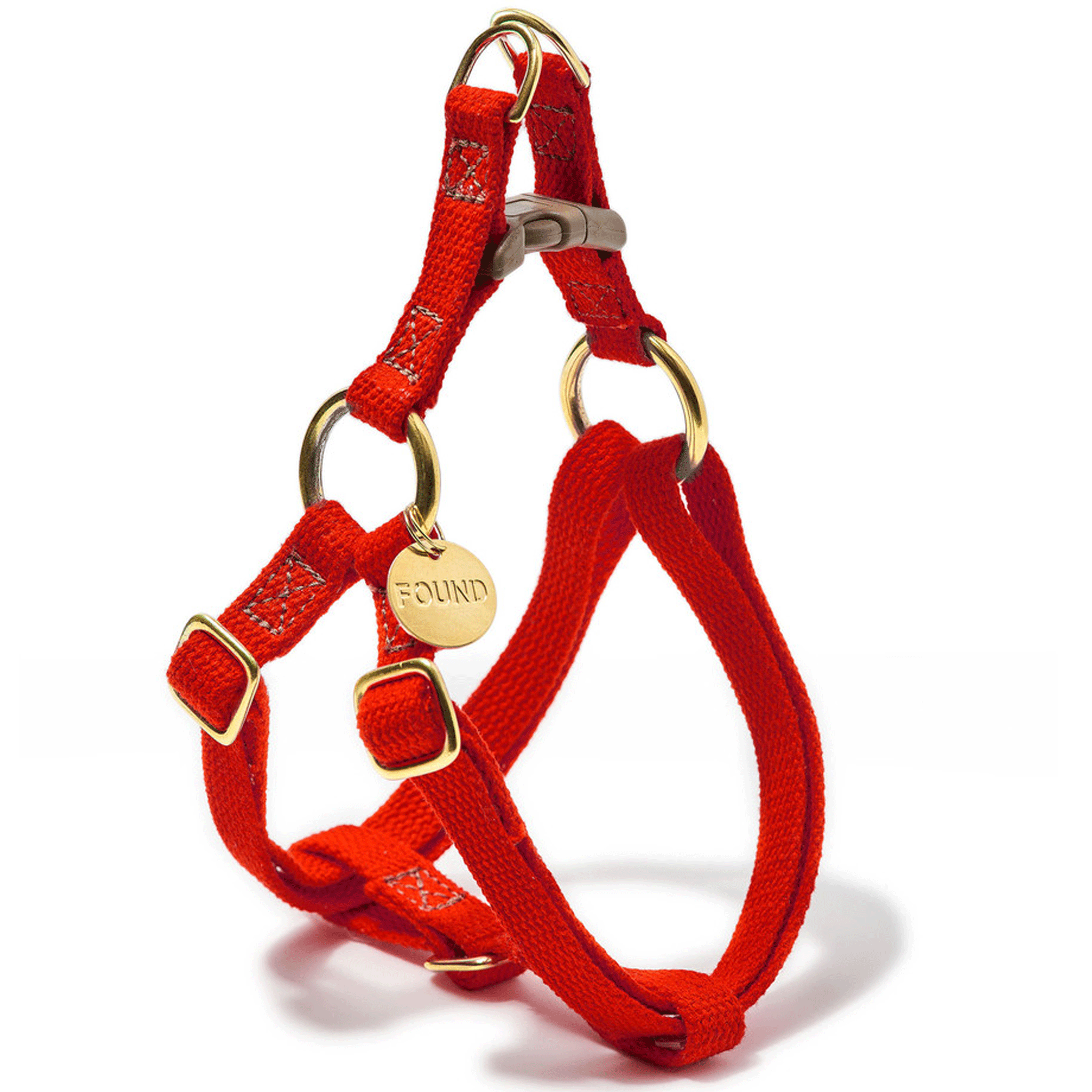 Found My Animal Red Hand-Dyed Dog Harness - Durable & Stylish for Medium & Large Dogs - Perfect for Walking, Hiking & Outdoor Adventures