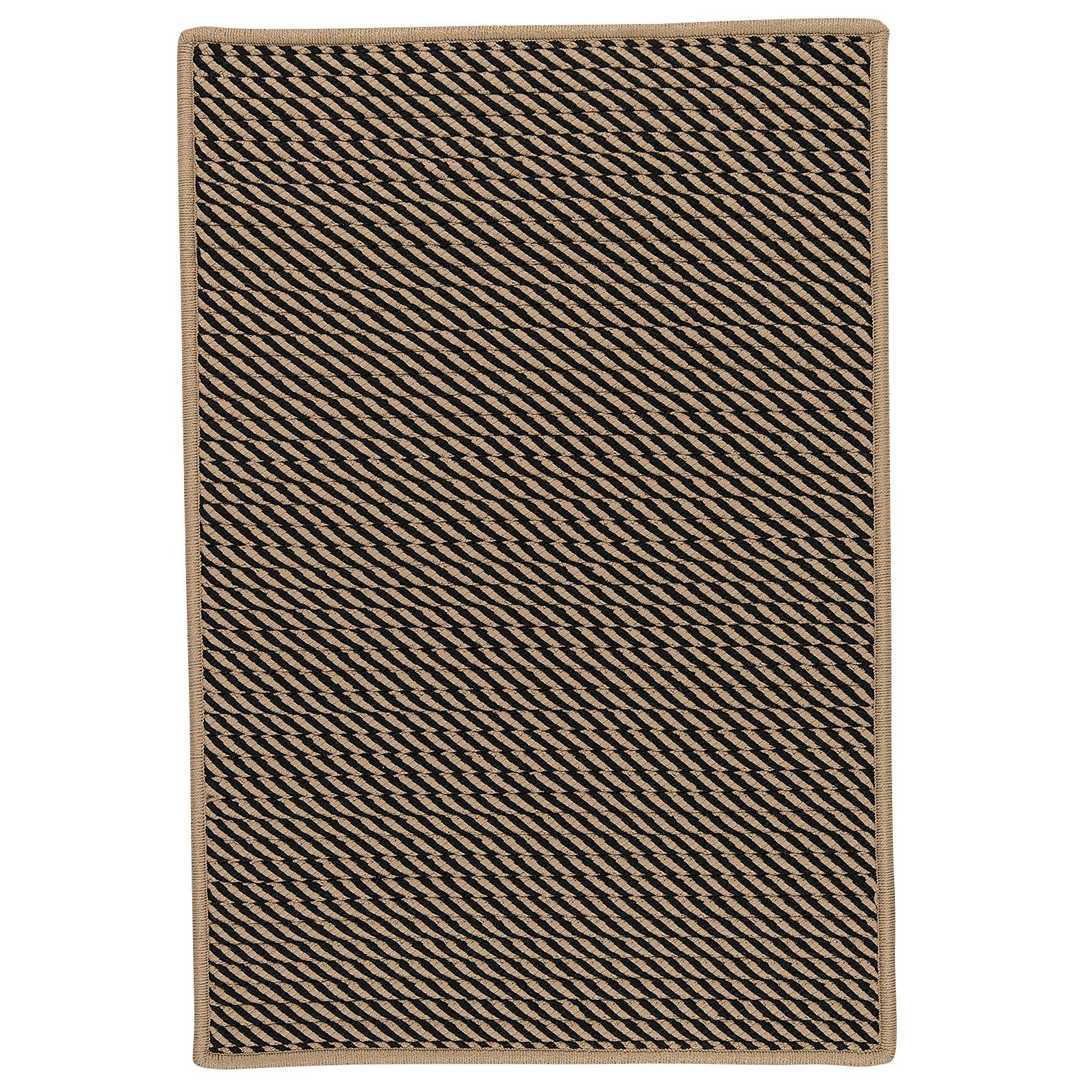 Premium 6' x 6' Square Black Area Rug - Point Prim Collection | Soft & Durable for Living Room, Bedroom, or Office Decor