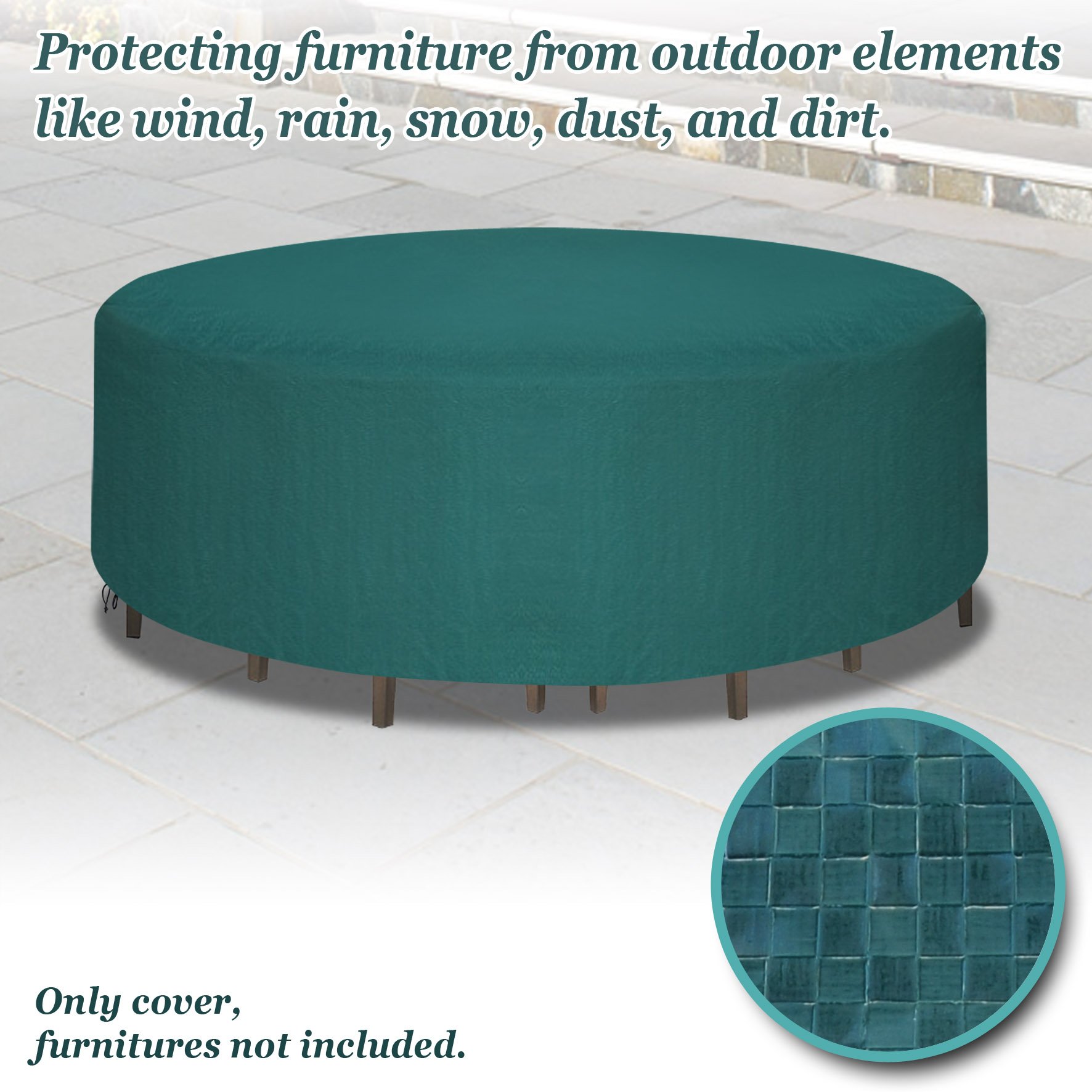Durable Camel Patio Furniture Cover for Outdoor Garden - Waterproof Winter Protector for Round & Square Tables & Chairs (Green) - Perfect for Backyard, Deck, and Poolside Use